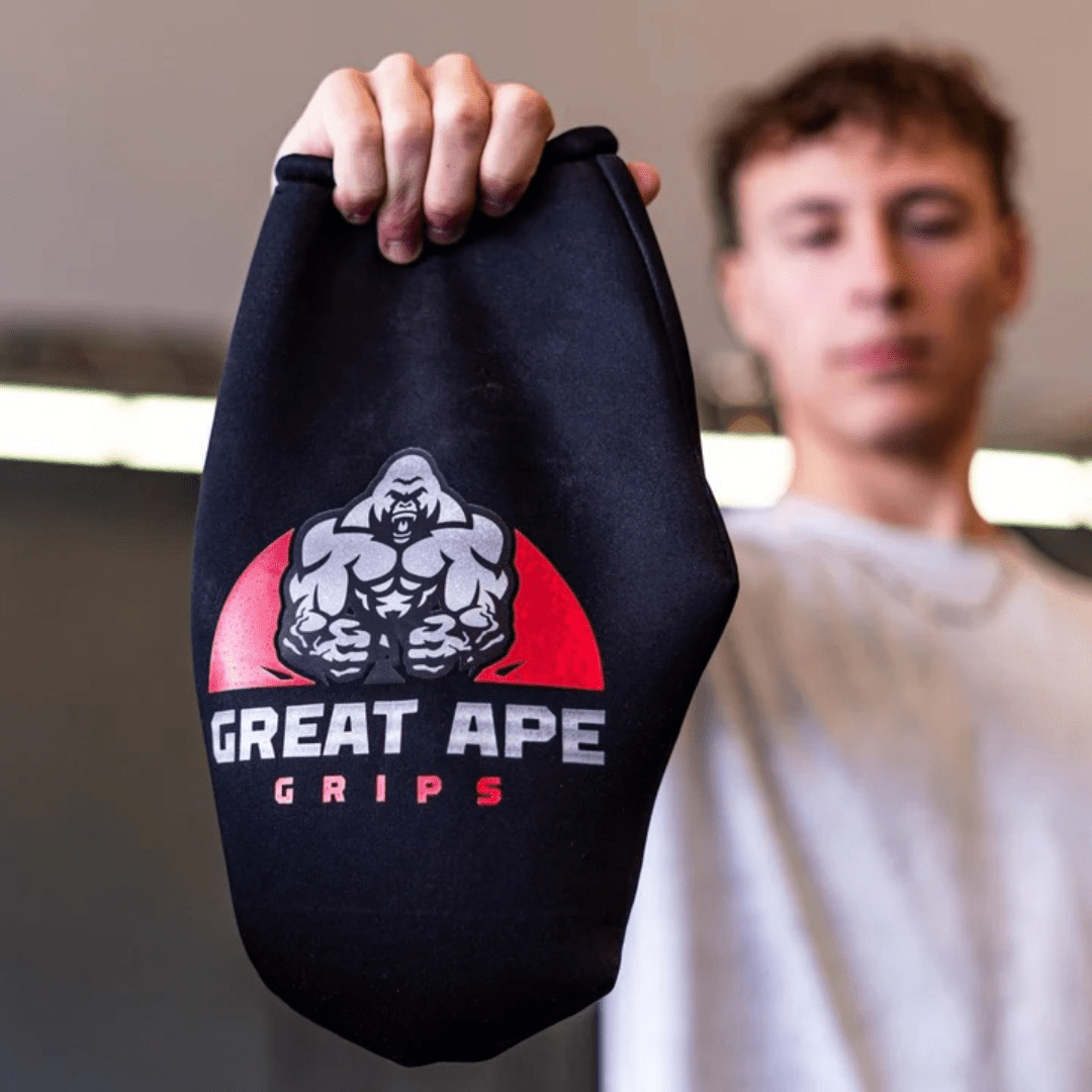 Great Ape Grips black grip strength training kit with glove and stress balls