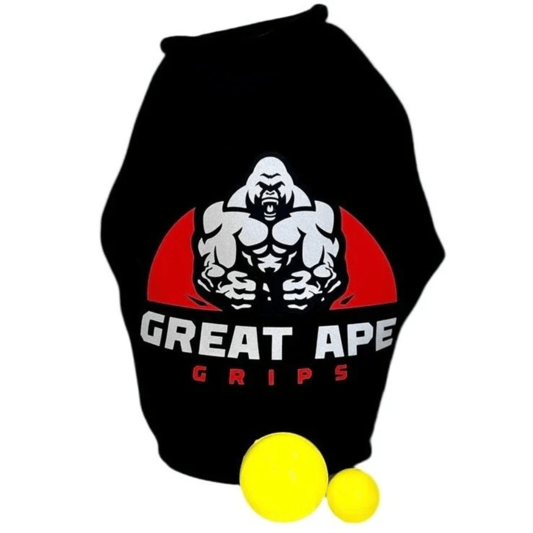 Great Ape Grips black grip strength training kit with glove and stress balls
