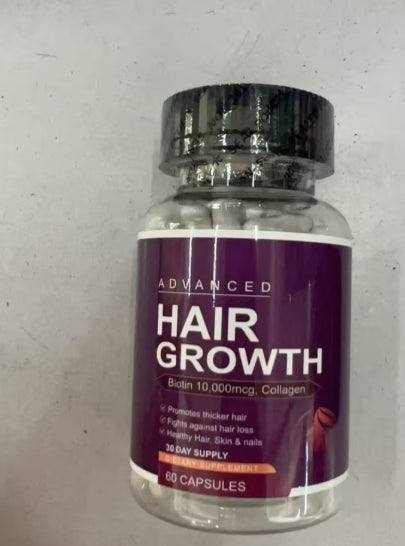 Hair growth capsules bottle with 60 tablets for daily hair nutrition