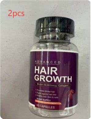 Hair growth capsules bottle with 60 tablets for daily hair nutrition