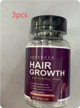 Bottle of hair growth capsules for daily nutrition