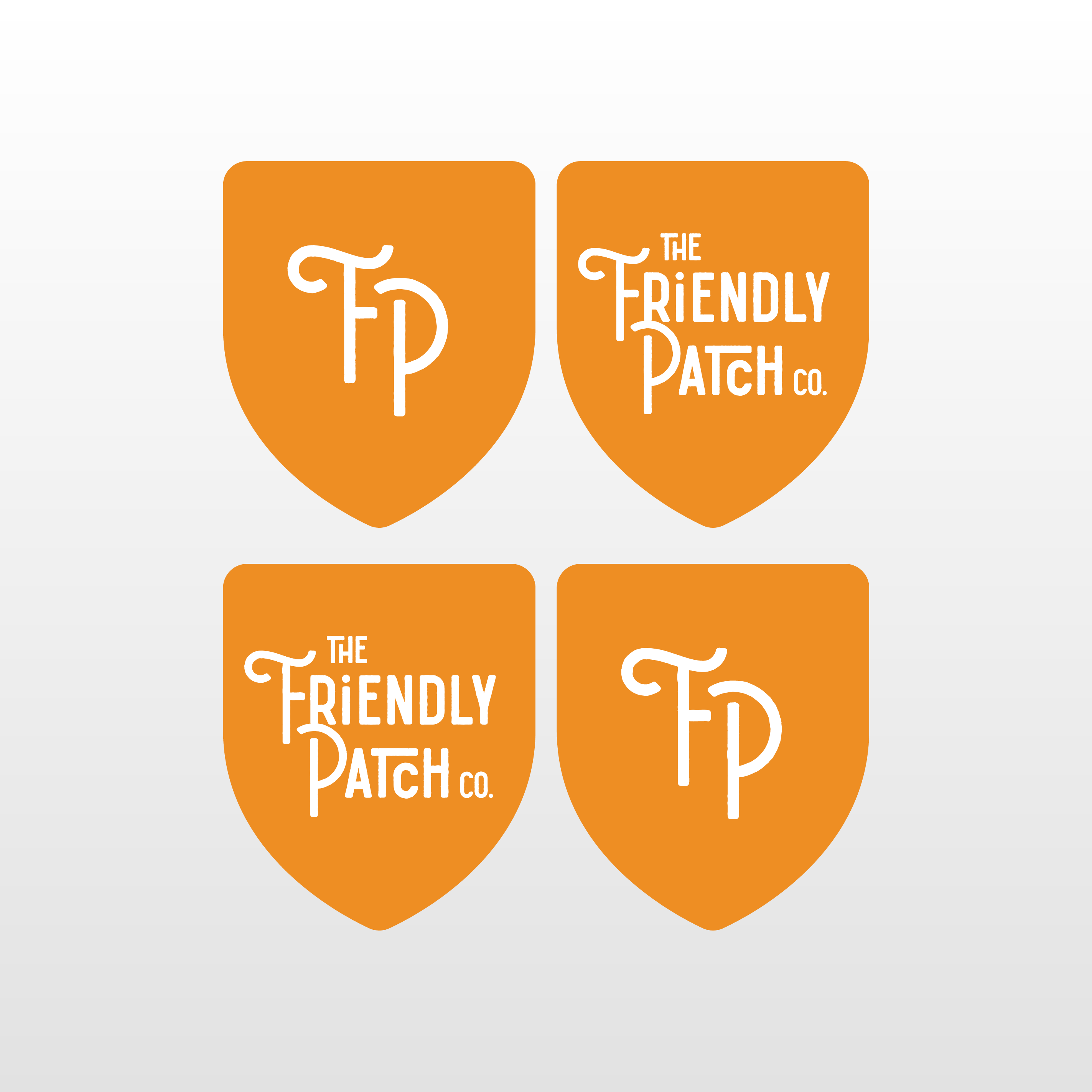 Hangover Patch 28 Pk featuring four orange shield-shaped patches with white stylized text logo from The Friendly Patch Co.