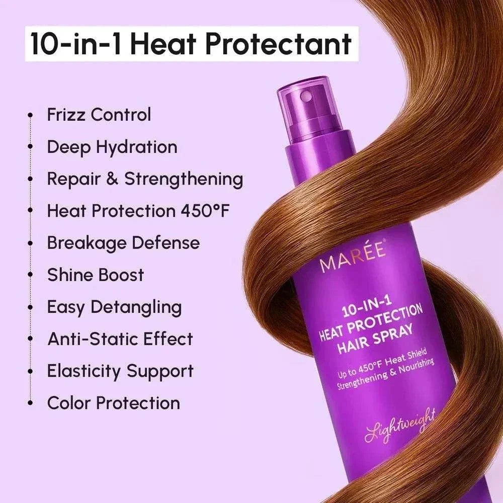Marée 10-in-1 heat styling protective hair spray bottle