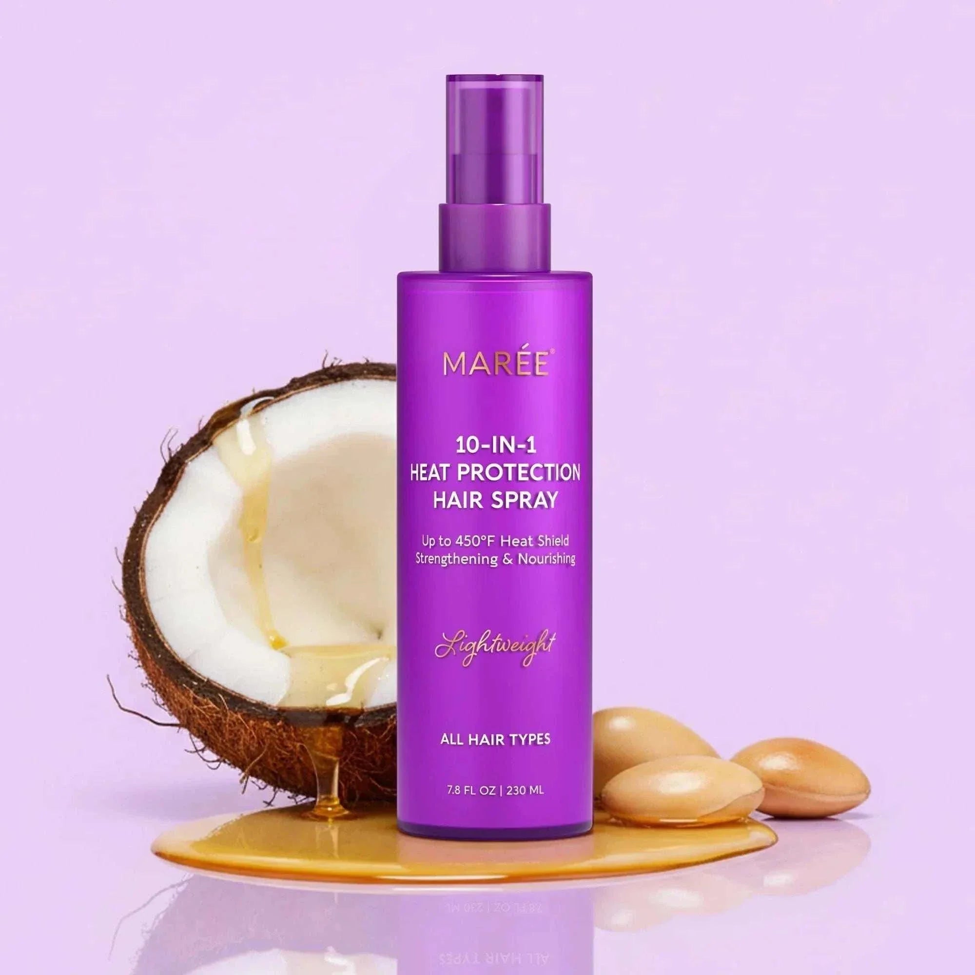 Marée 10-in-1 heat styling protective hair spray bottle