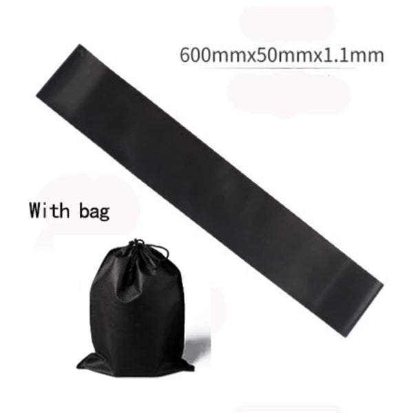 set of high-quality resistance bands in various colors with carrying bag