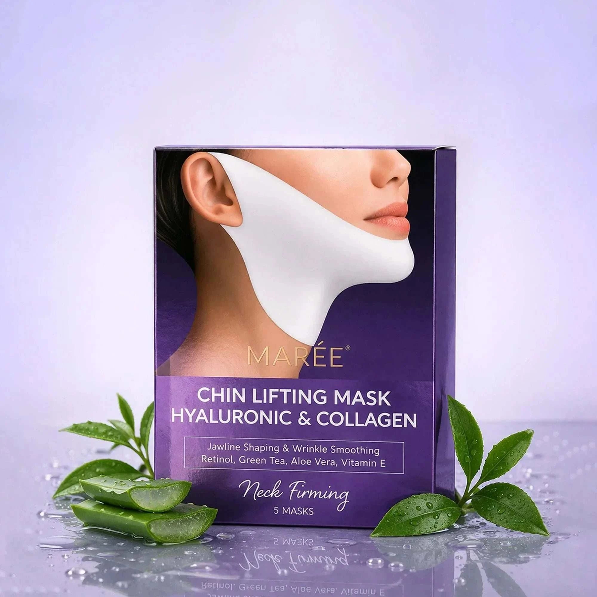 Hyaluronic Acid V-line Lifting Mask for firm jawline and neck