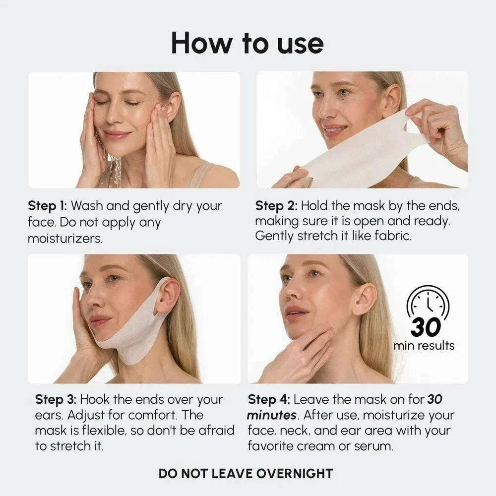 Hyaluronic Acid V-line Lifting Mask for firm jawline and neck