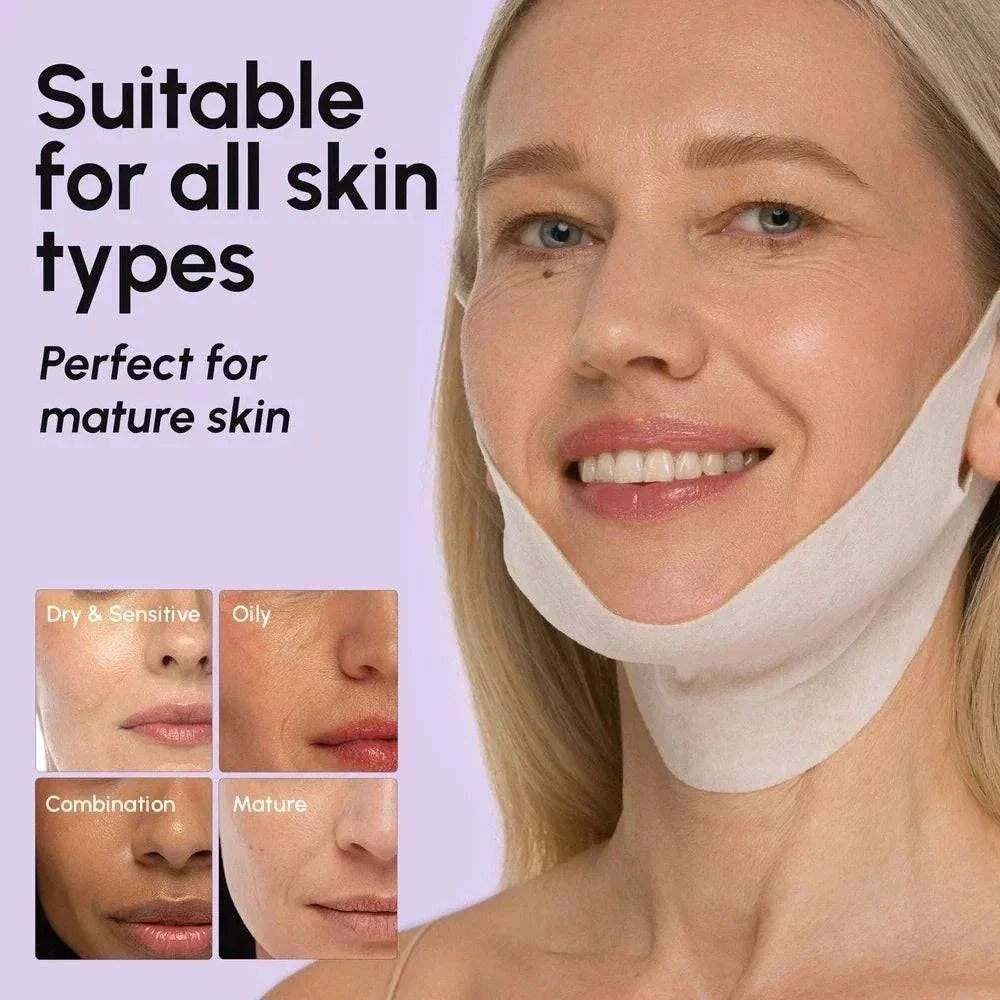 Hyaluronic Acid V-line Lifting Mask for jawline and neck firming