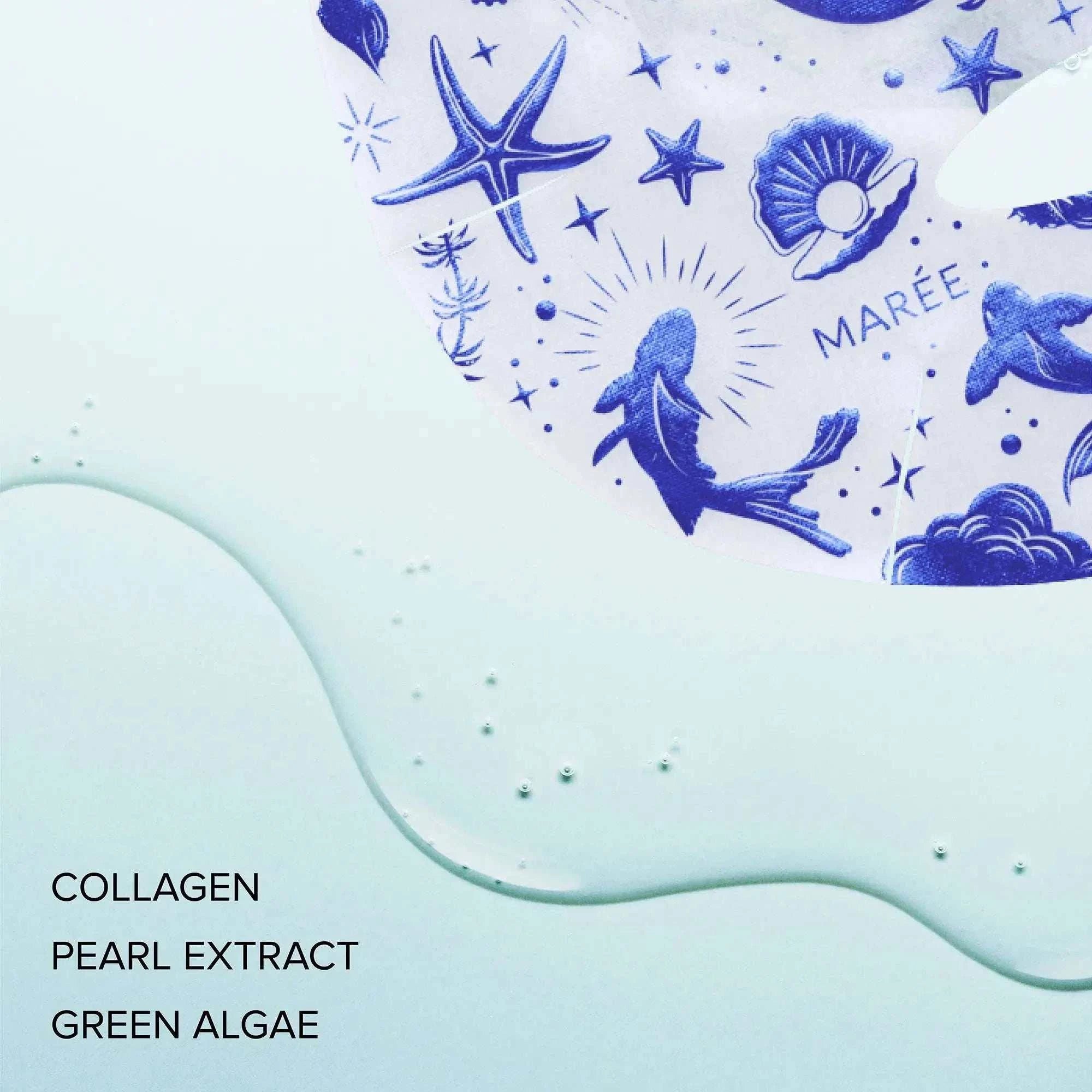 hydrating collagen face mask sheet on hand with moisture boost