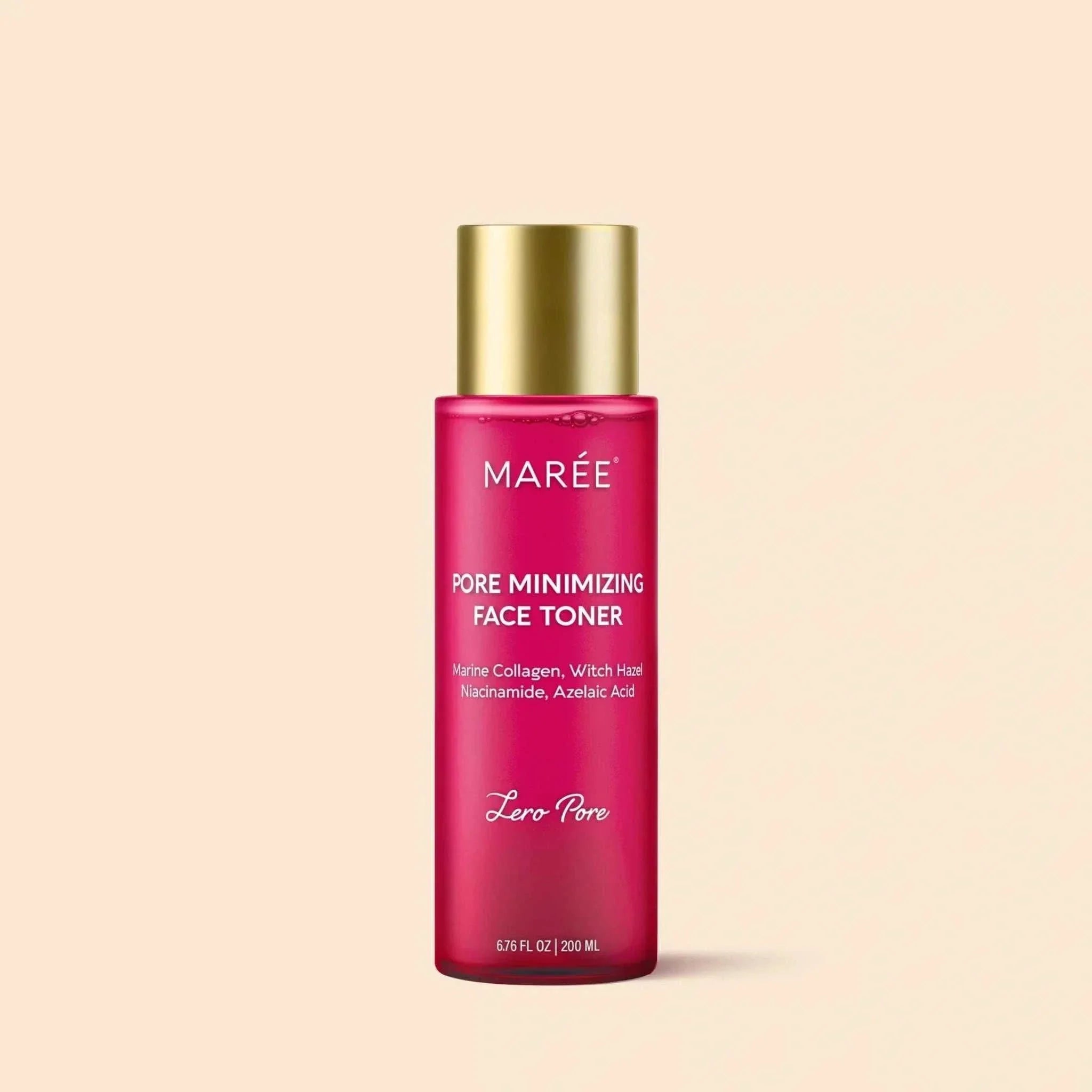 Hydrating pore refining toner bottle on white background