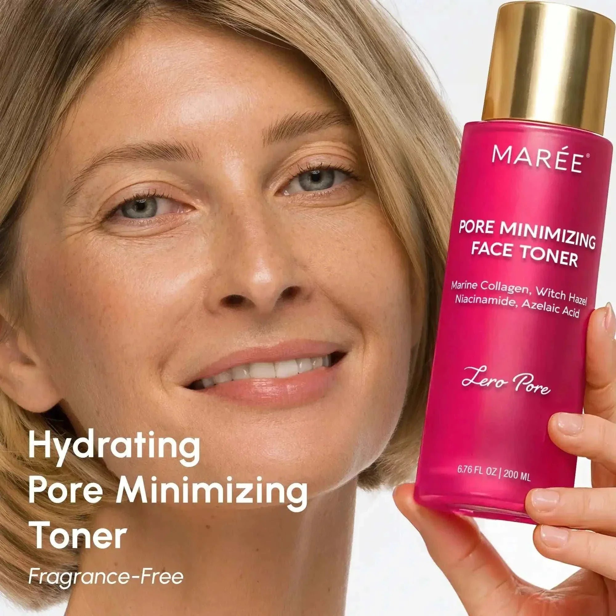 Hydrating pore refining toner bottle with clear skin effect