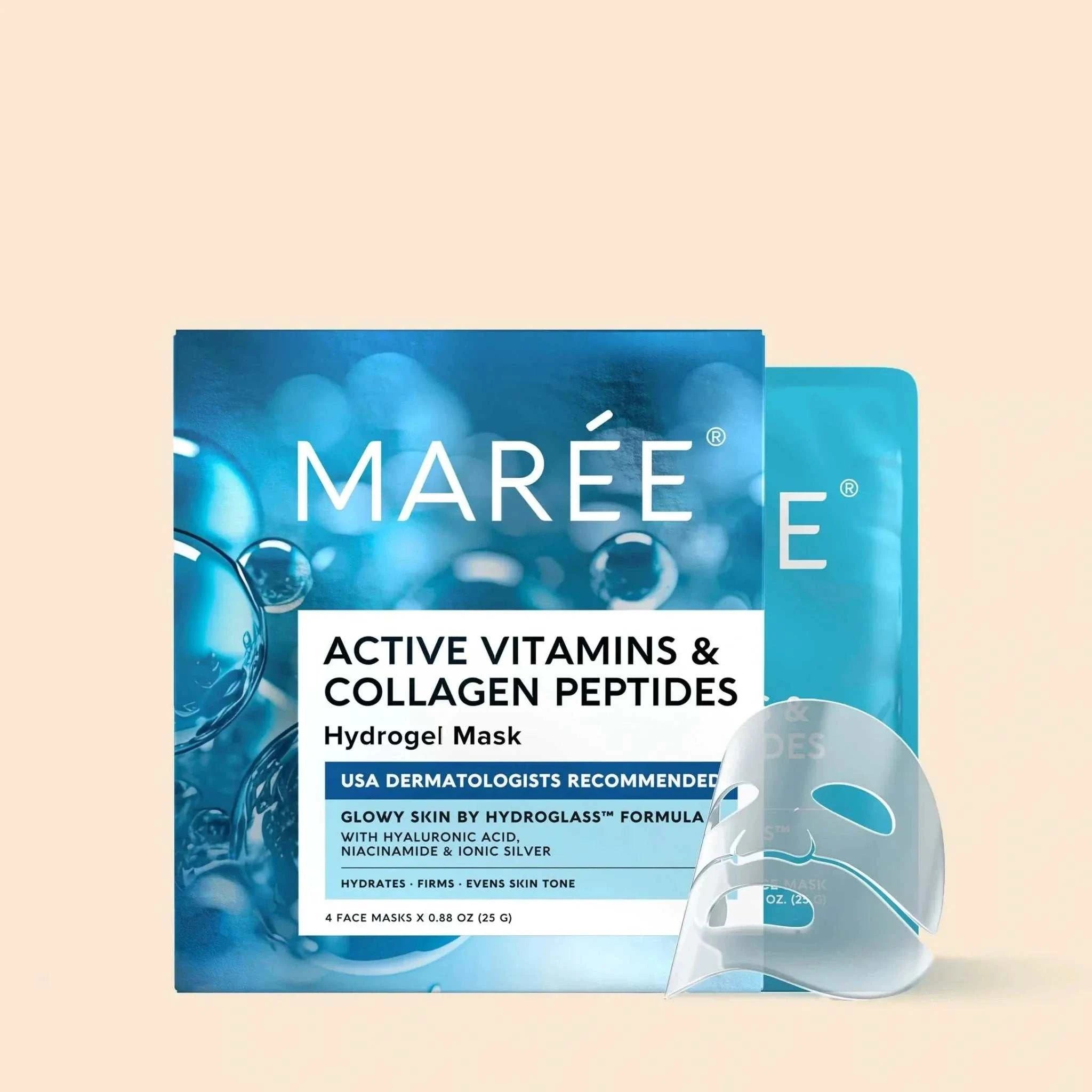 Hydrogel collagen face mask for deep skin hydration and elasticity