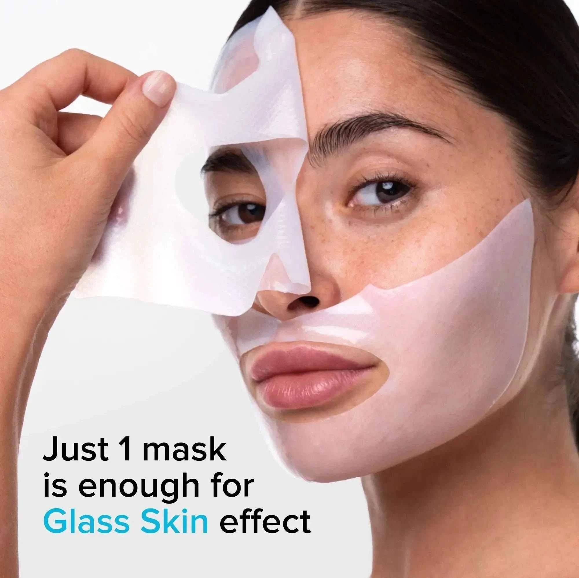 Hydrogel collagen face mask for deep skin hydration and elasticity