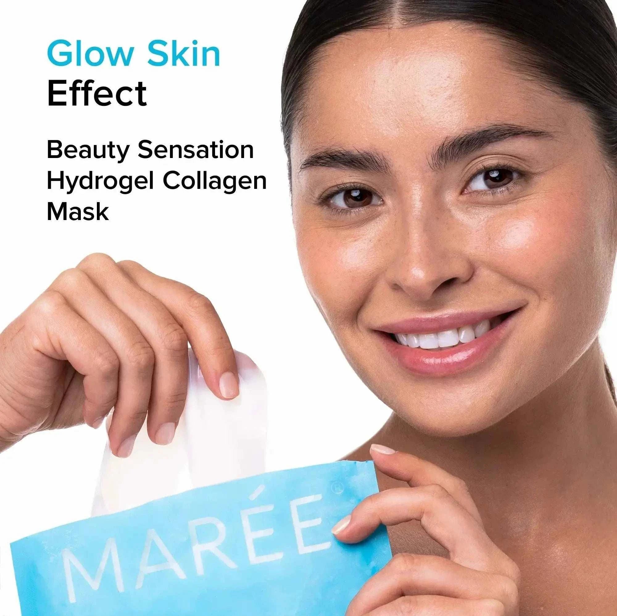 Hydrogel collagen face mask for deep skin hydration and elasticity