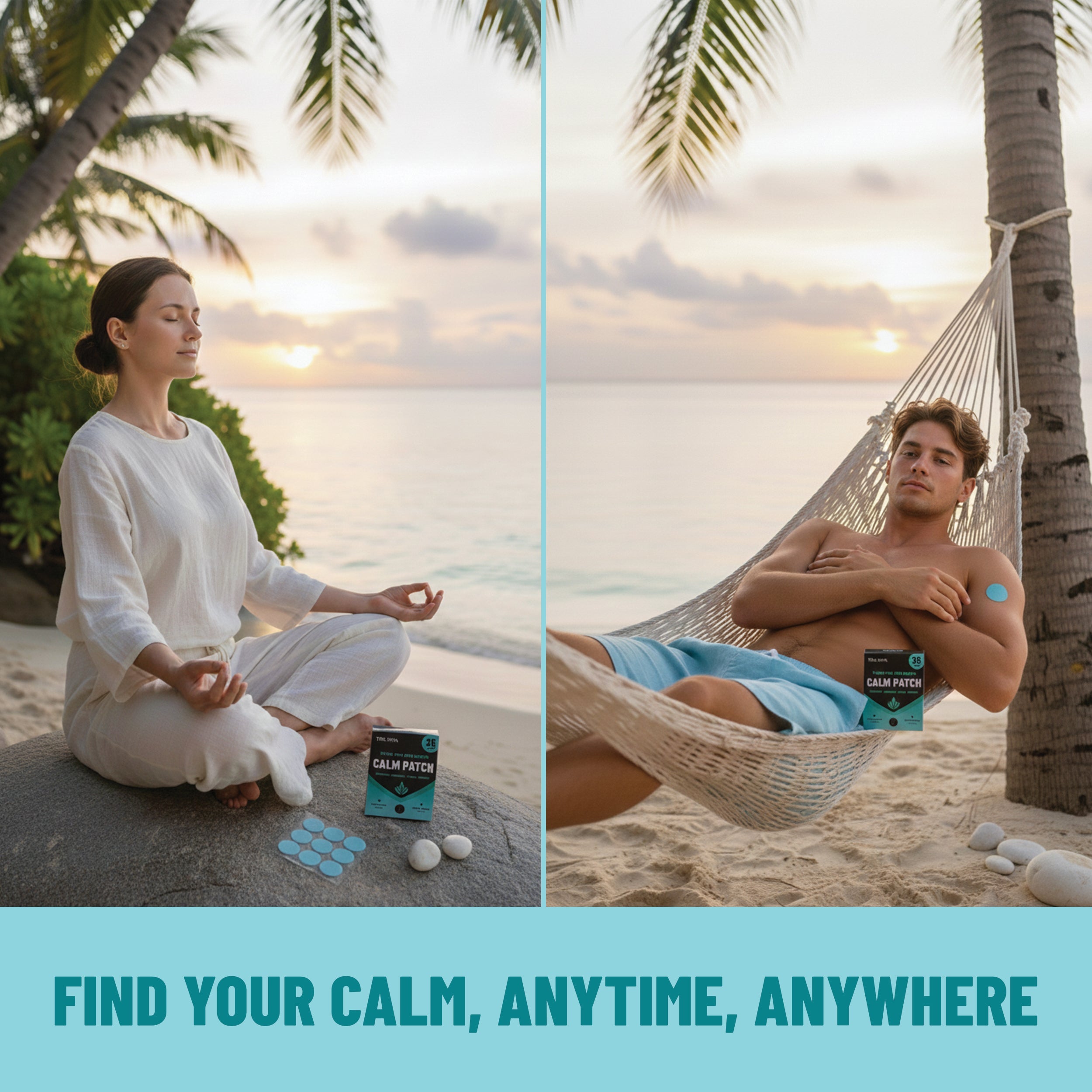 Calm Patches Relaxation & Stress Relief with GABA, Ashwagandha, L-Theanine, Passion Flower, Magnesium, 36 patches