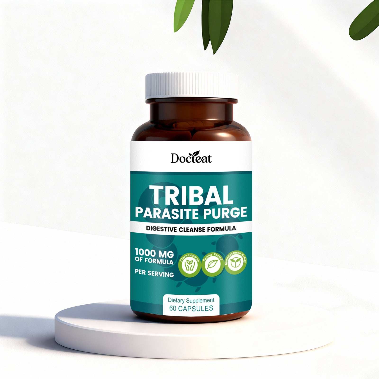 Intestinal Health Support capsules with natural ingredients
