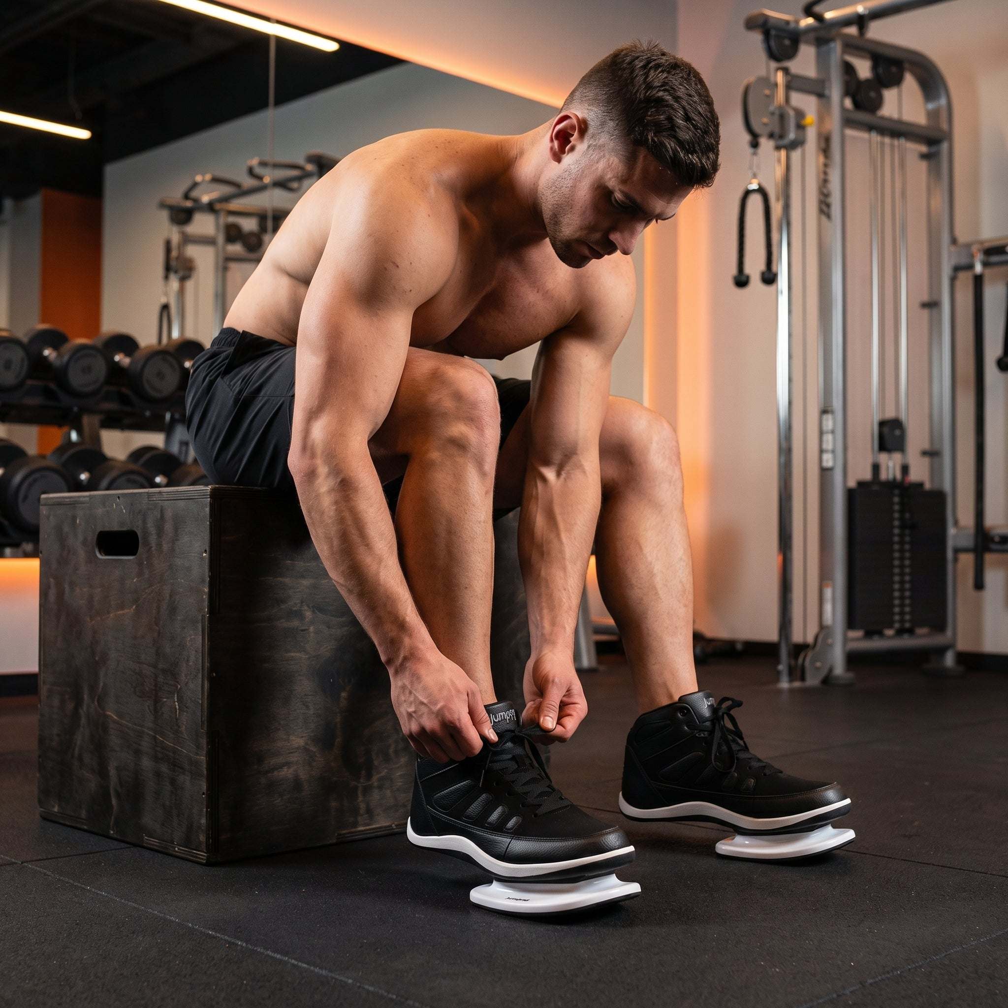 Athlete training in Jump 99 plyometric strength shoes