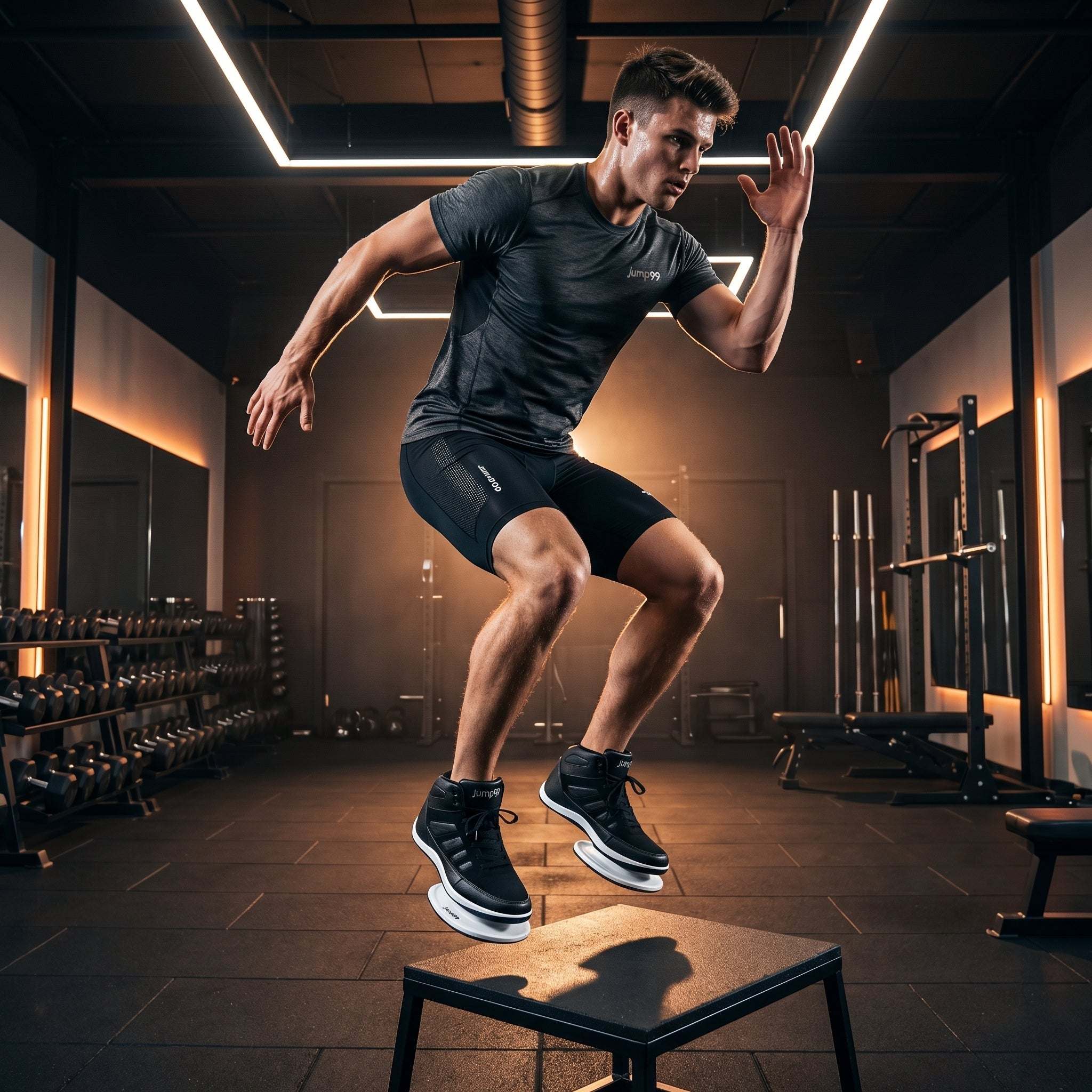 Athlete training wearing Jump 99 plyometric strength shoes