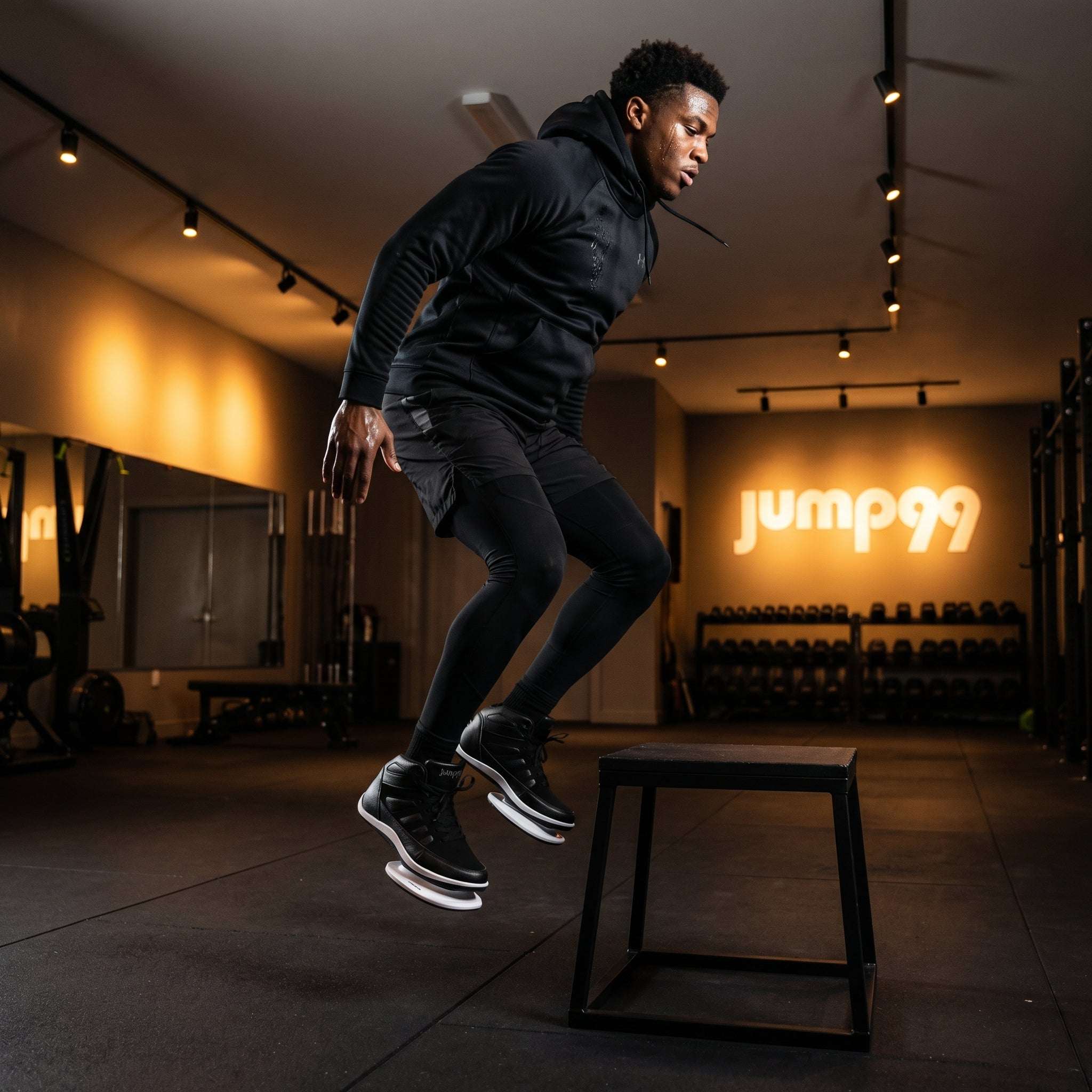 Athlete wearing Jump 99 plyometric shoes training explosiveness