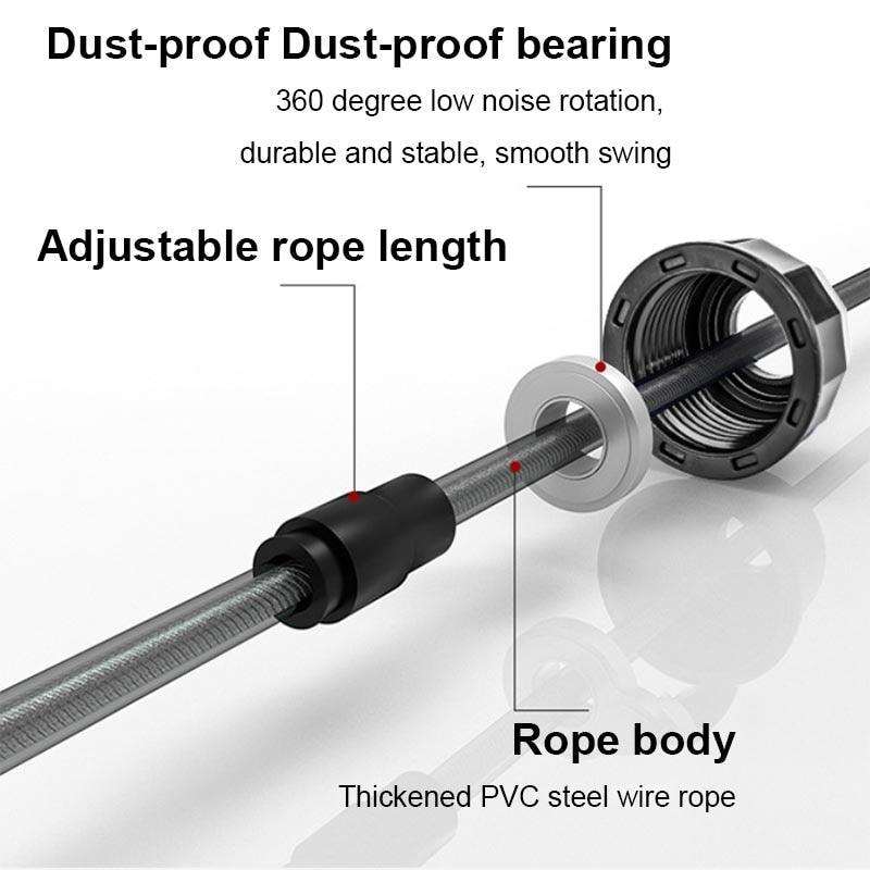 Adjustable jump rope length with dust-proof bearing, thickened PVC steel wire rope body, designed for Jump Ropes With Electronic Counting.