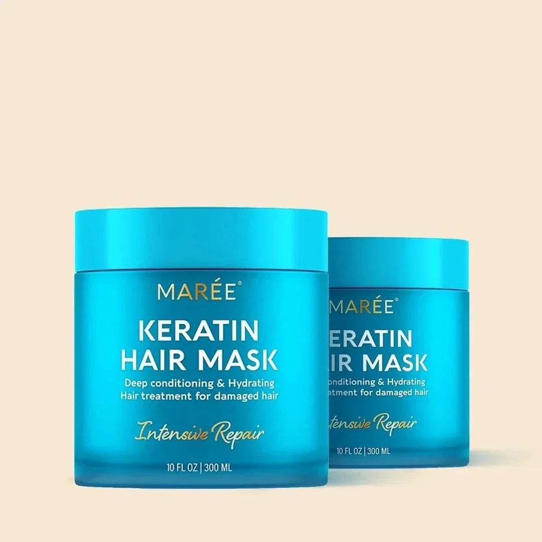 keratin mask for dry and damaged hair with biotin and coconut oil