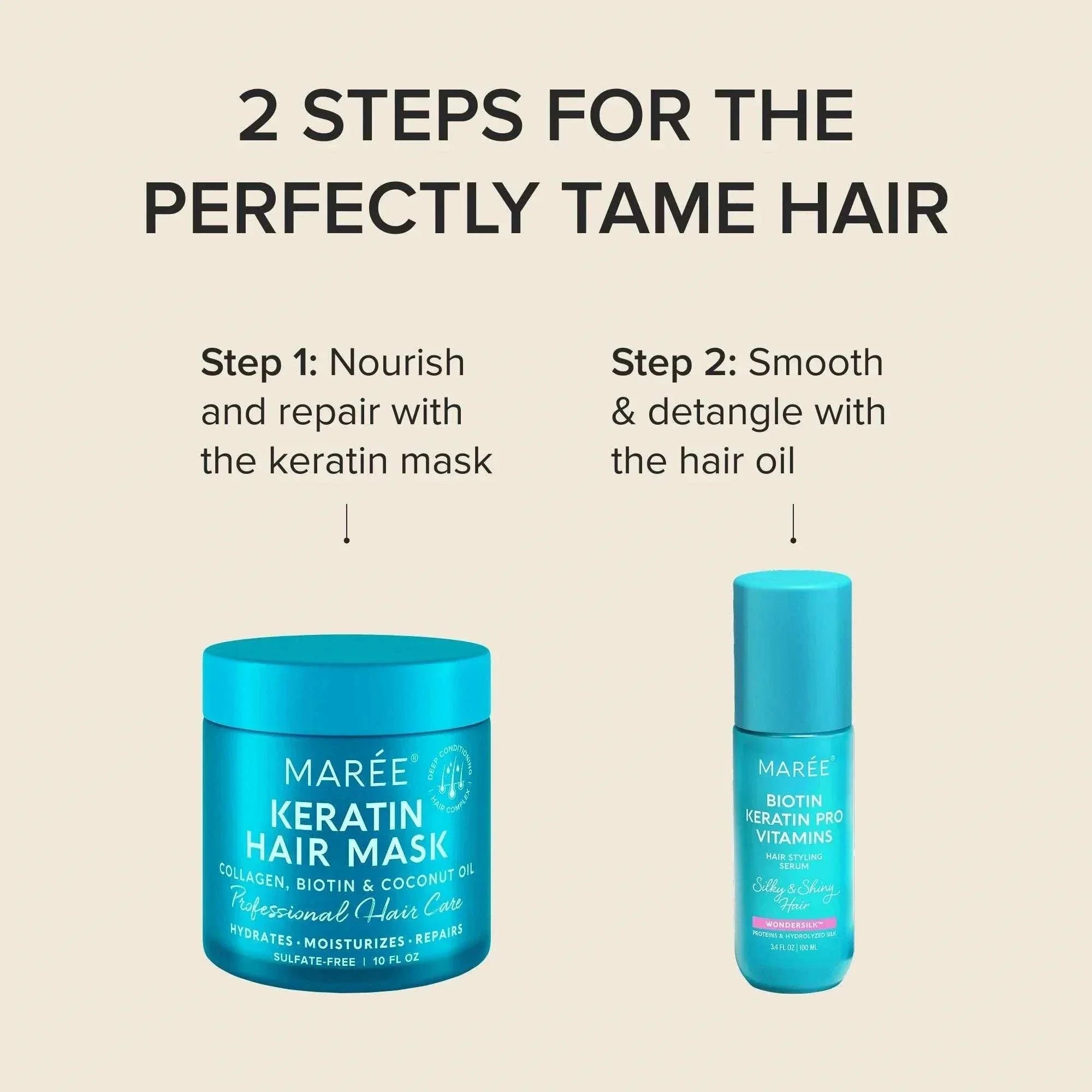 keratin mask for dry and damaged hair with biotin and coconut oil