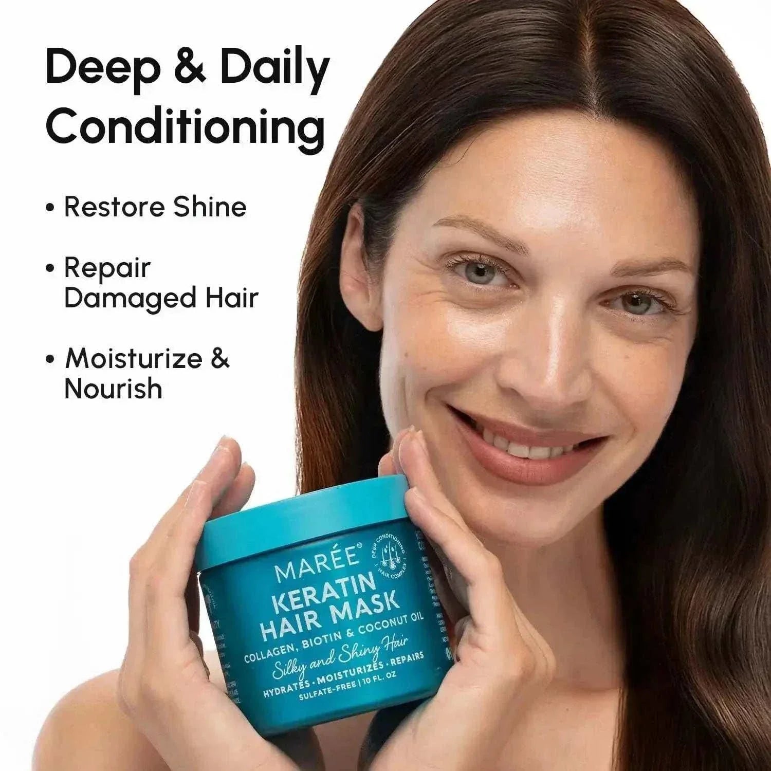 keratin mask for dry and damaged hair with biotin and coconut oil