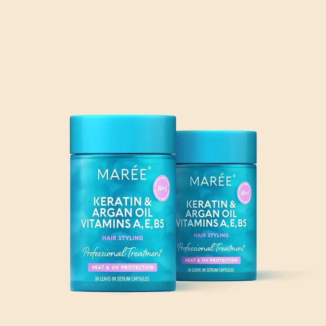 keratin oil capsules for frizz control and shiny hair