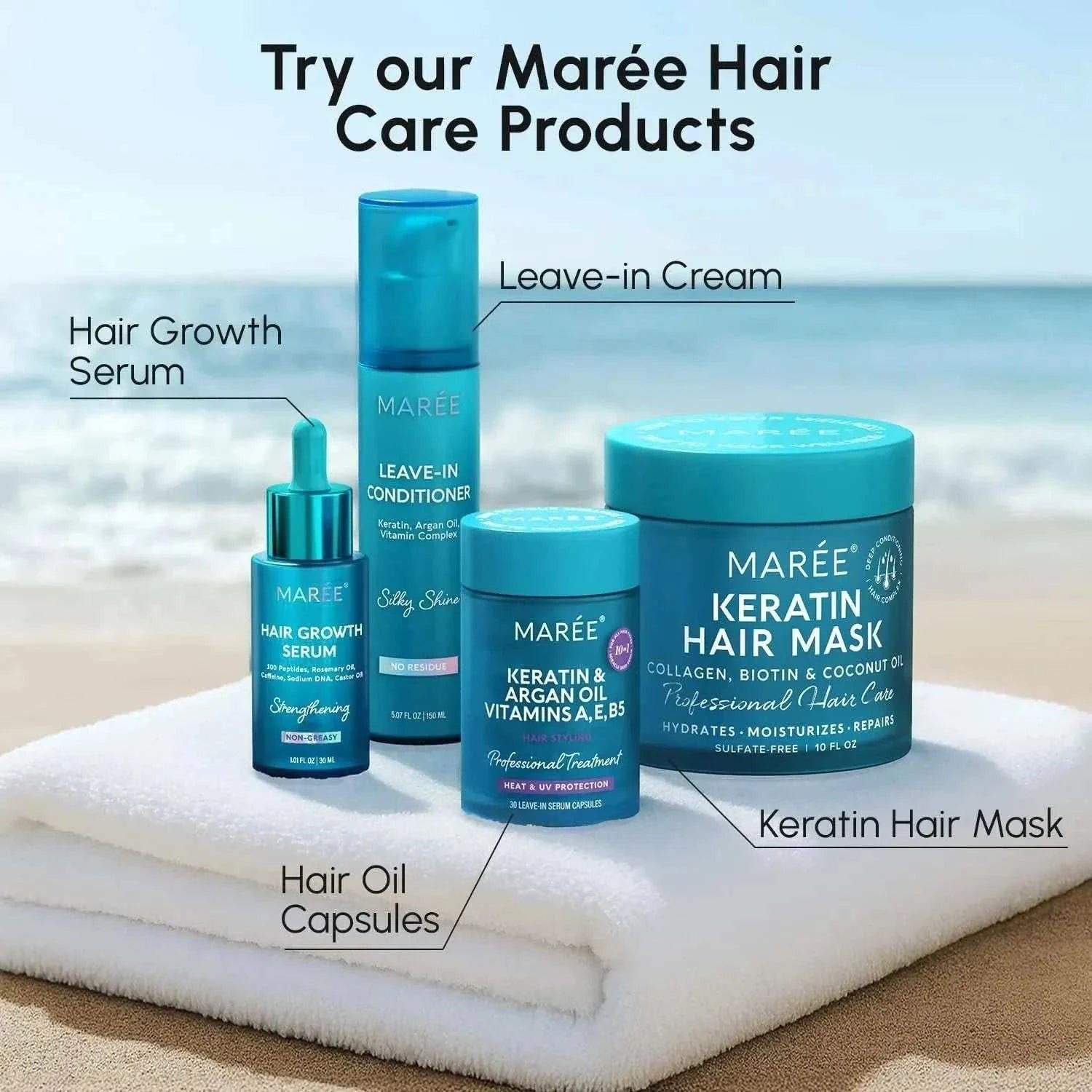 Keratin oil capsules for frizz control and shiny hair