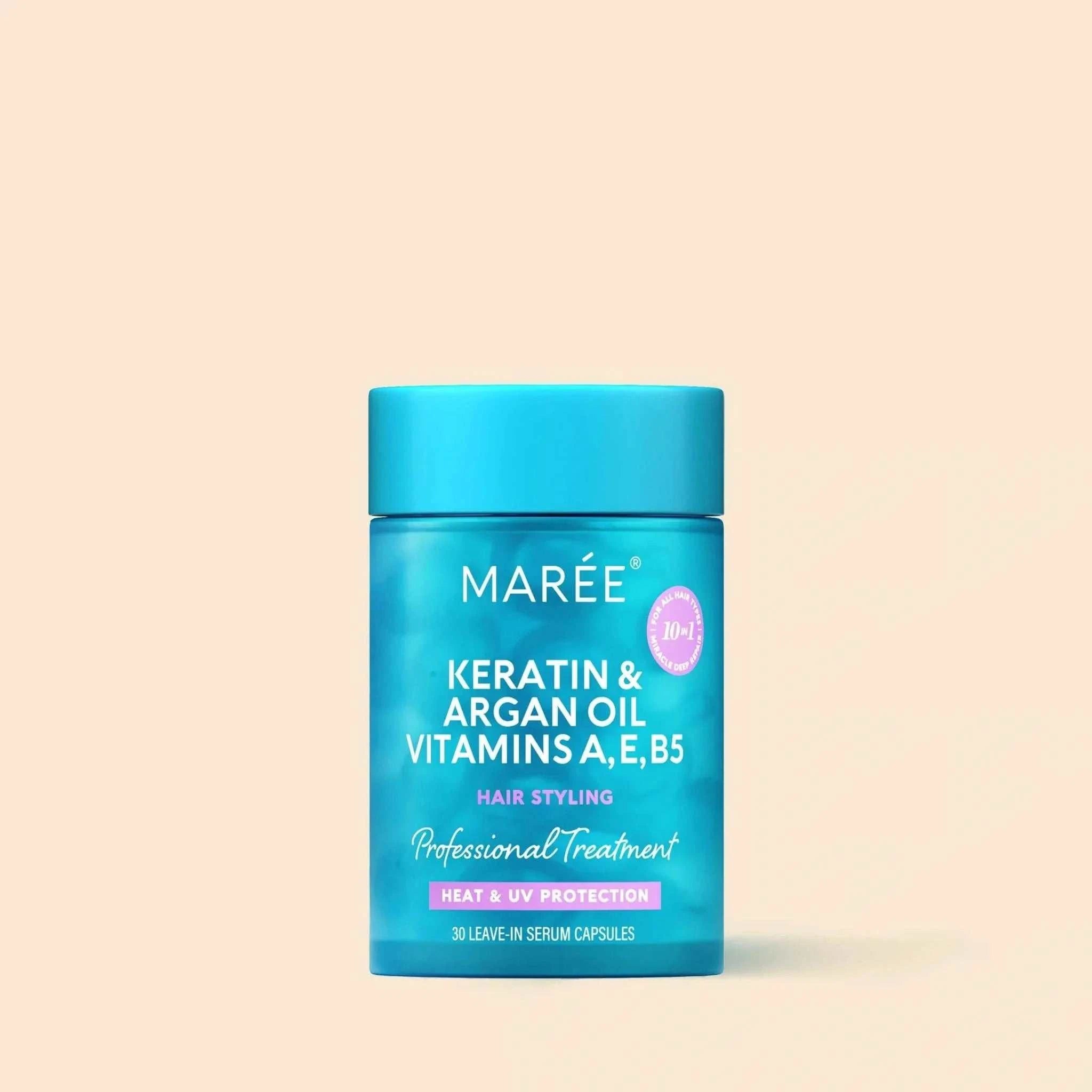 keratin oil capsules for frizz control and shiny hair