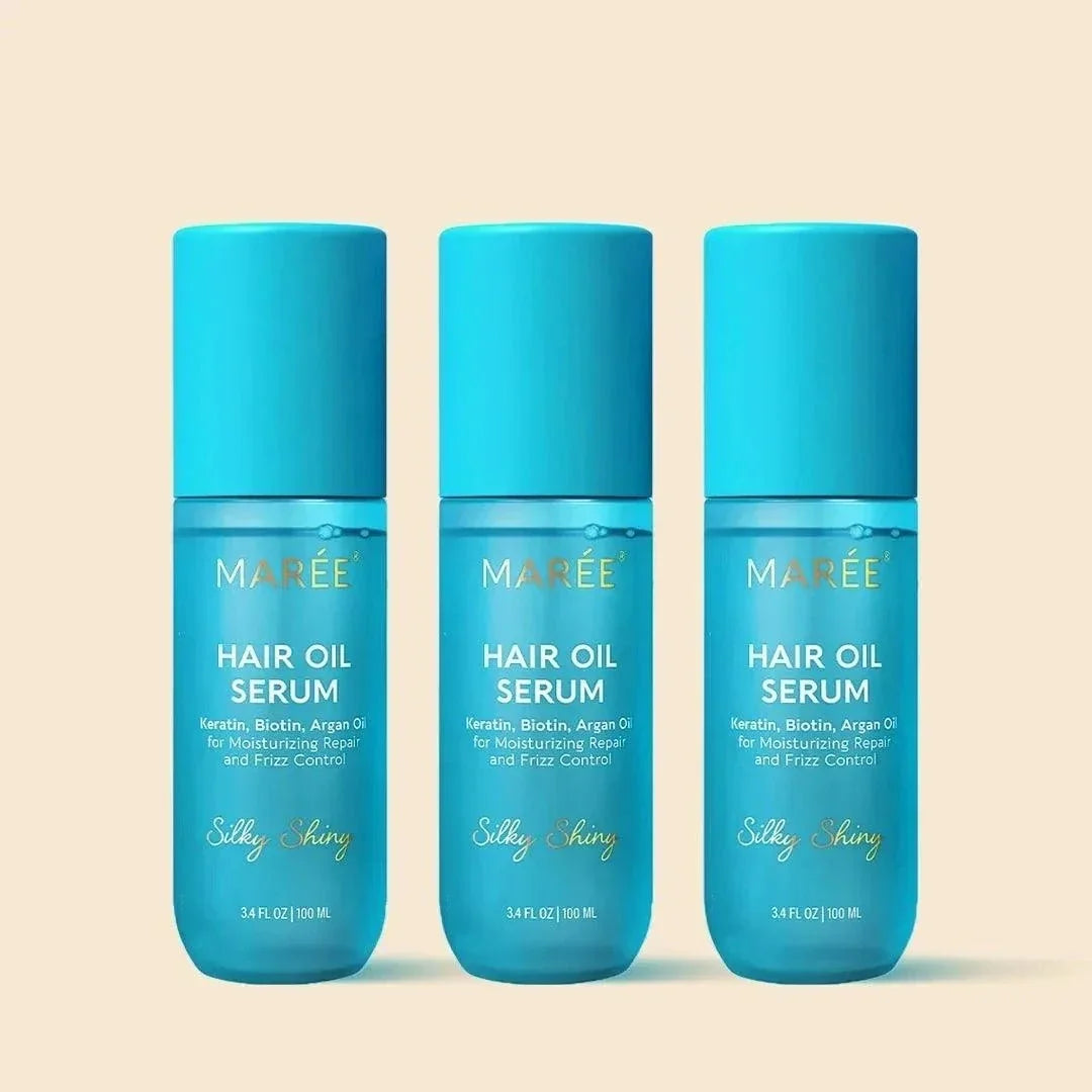 Keratin oil serum bottle for smooth and frizz-free hair