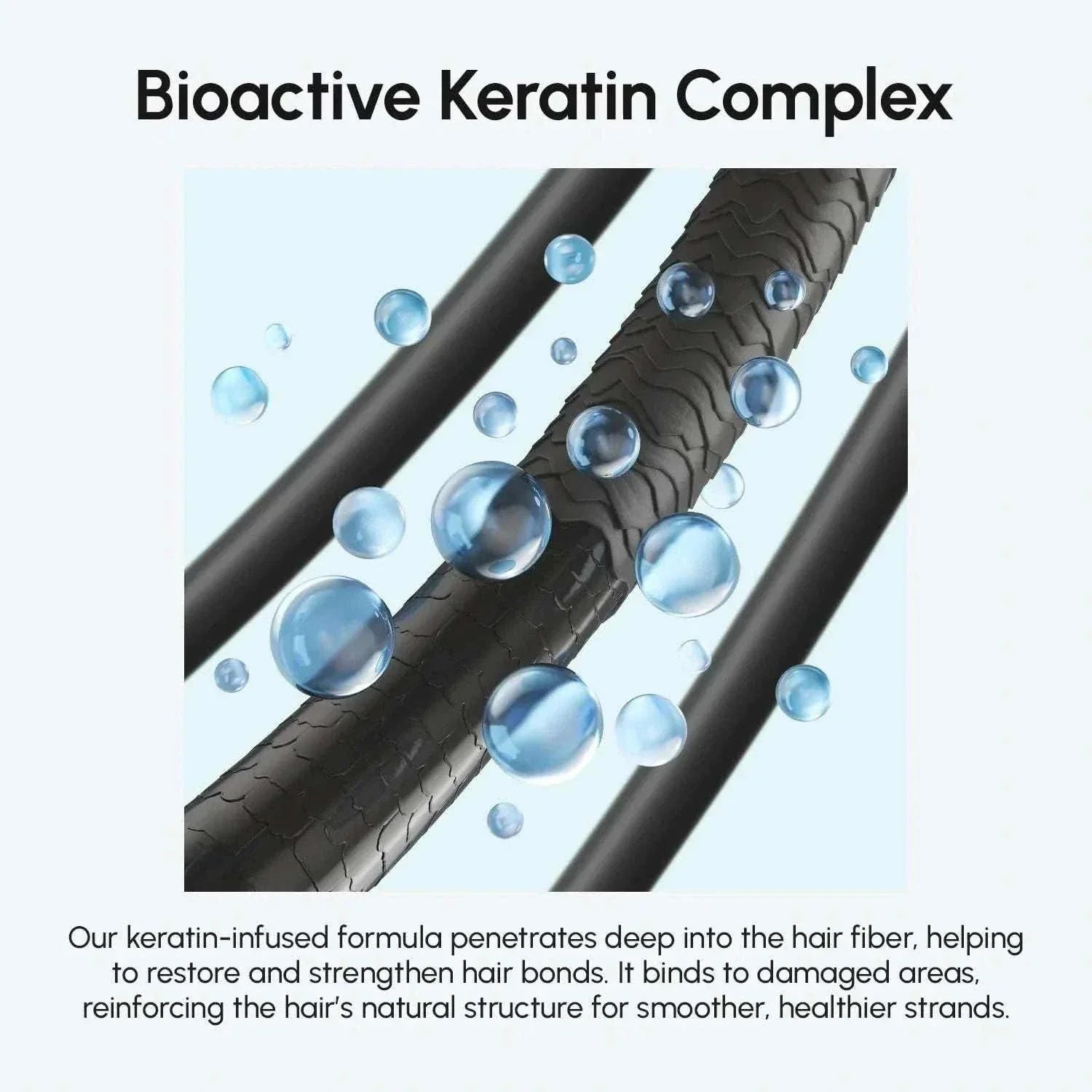 Keratin oil serum bottle for smooth shiny hair