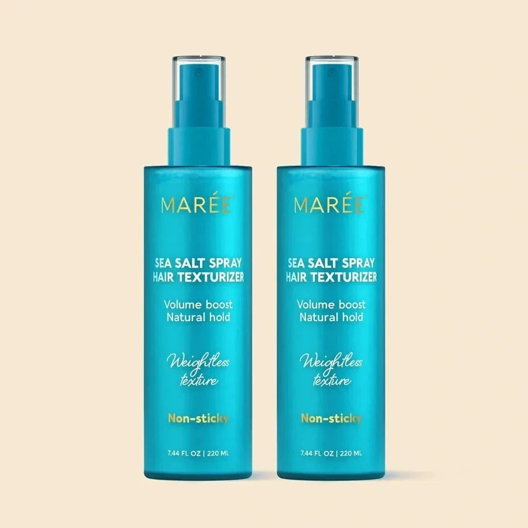 Keratin and sea salt hair texturizer bottle for beachy waves