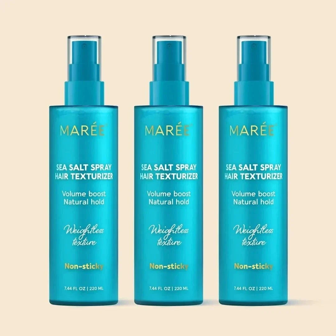 Keratin and sea salt hair texturizer for beachy waves and volume
