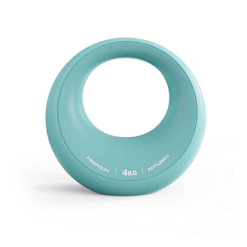 Ladies Fitness Dumbbell in light blue with a circular ring shape, 4kg weight, made of smooth material for body shaping exercises