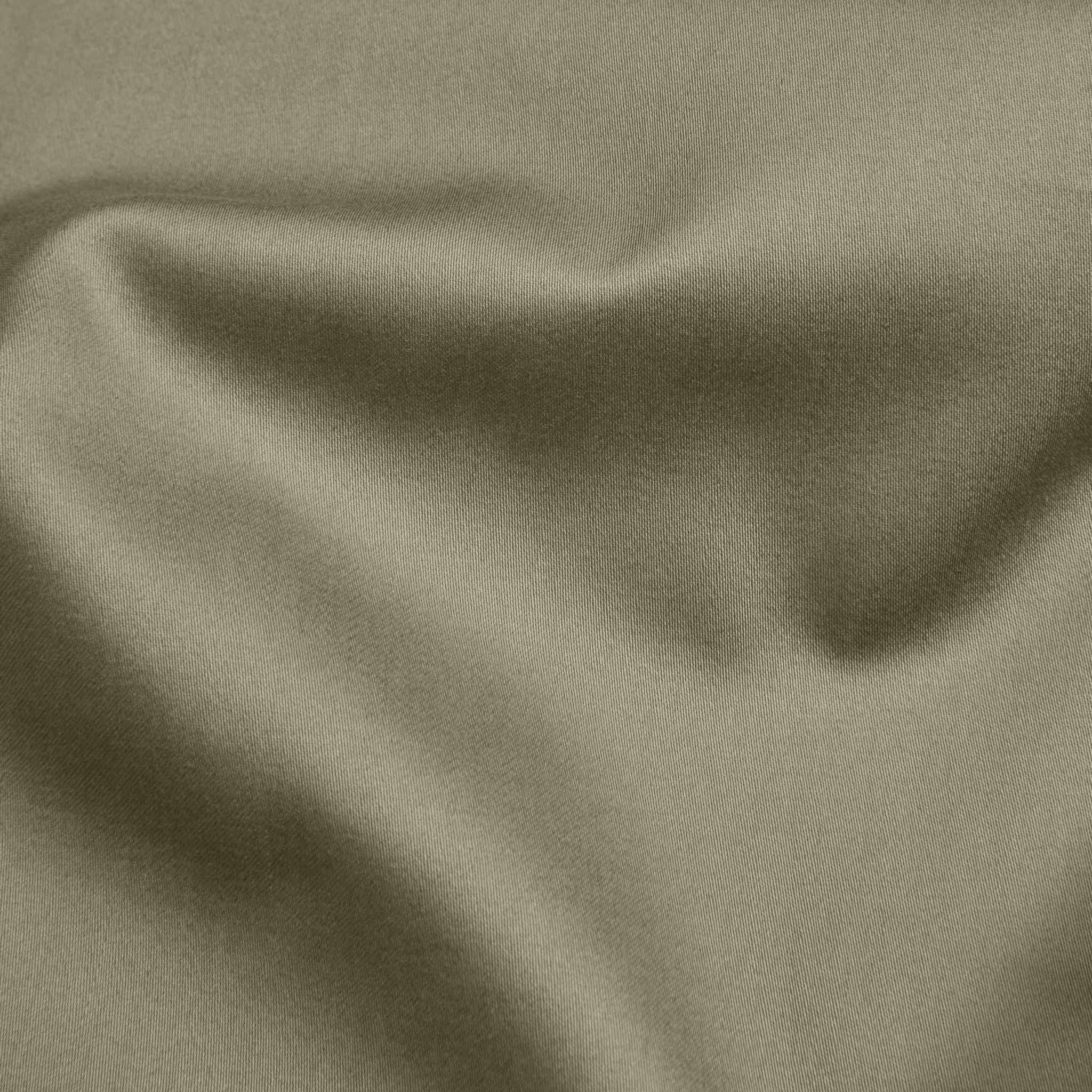 Luxe Australian Sateen Sheet Set in muted olive cotton sateen, with a smooth, softly lustrous surface and gentle folds