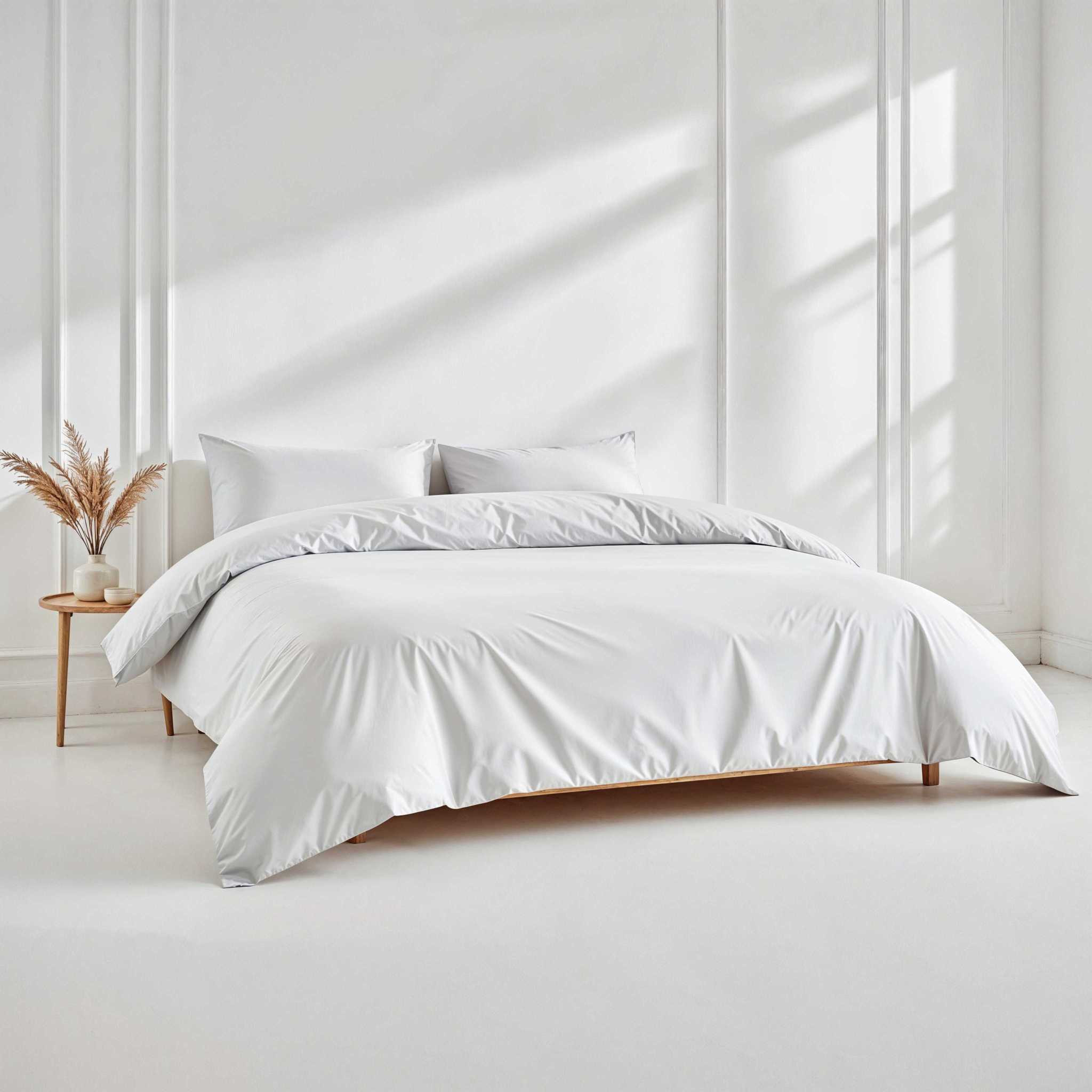 Duvet cover in Luxe Australian Sateen, smooth white cotton with a subtle sheen and clean, minimal finish