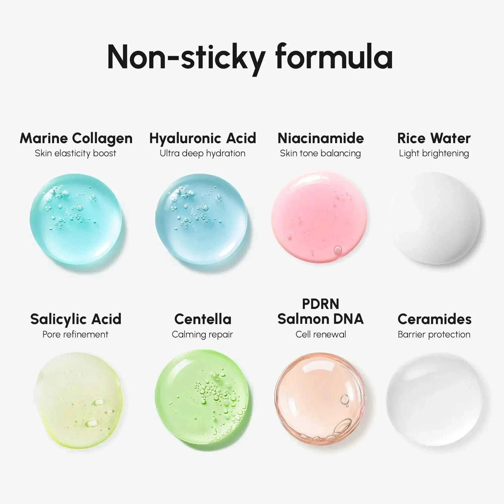 Marée® Milky Rice Hydrating Toner bottle with water droplets