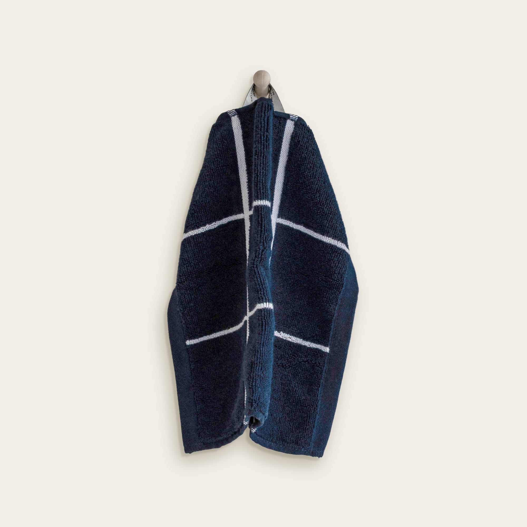 Miramar Australian cotton towels navy blue white grid plush