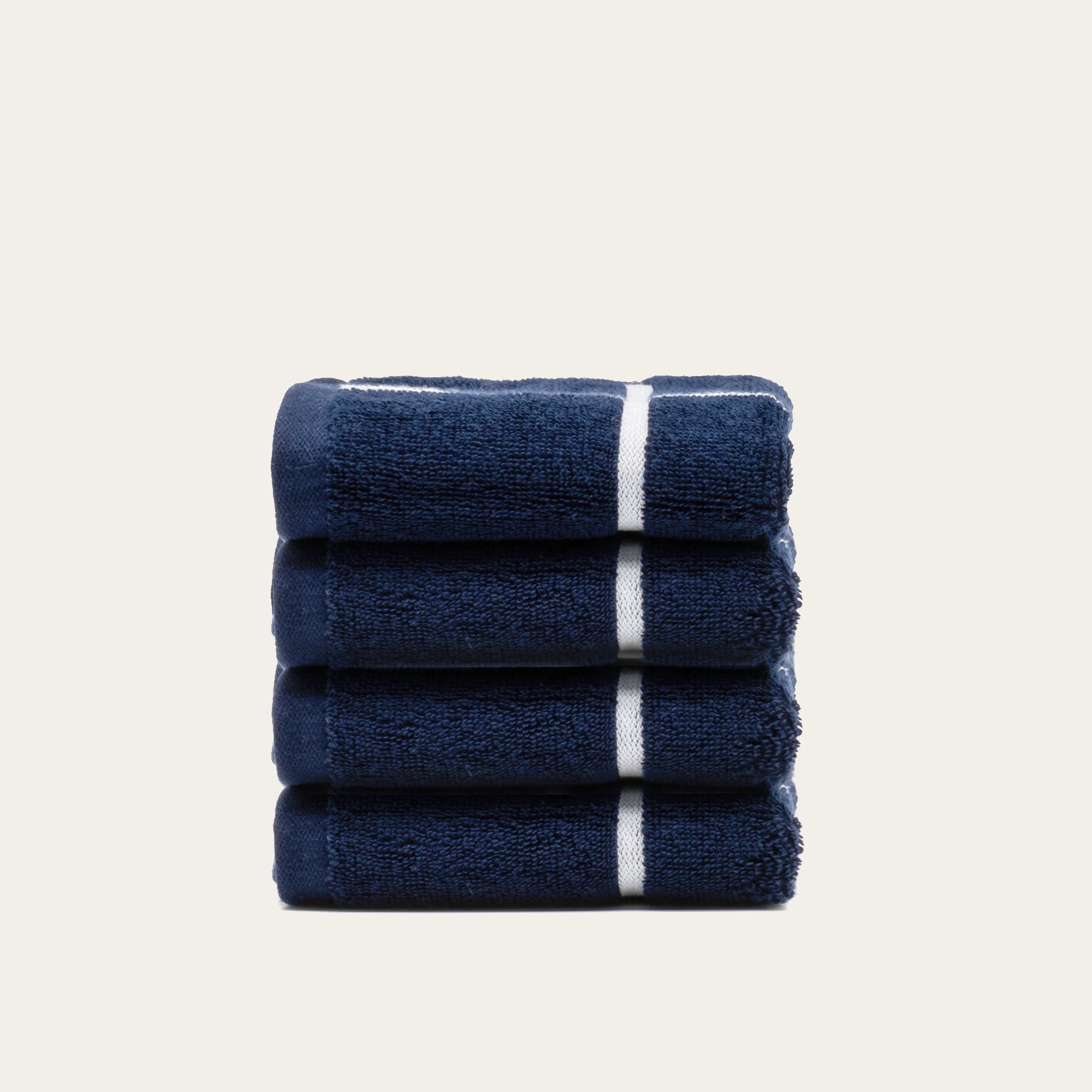Miramar navy blue and white Australian cotton towels set