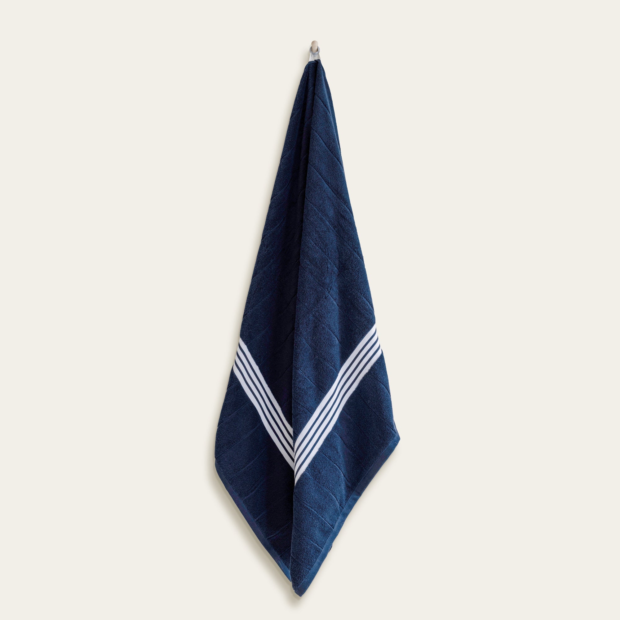 Nautilus Australian Cotton navy and white striped 600 GSM towels