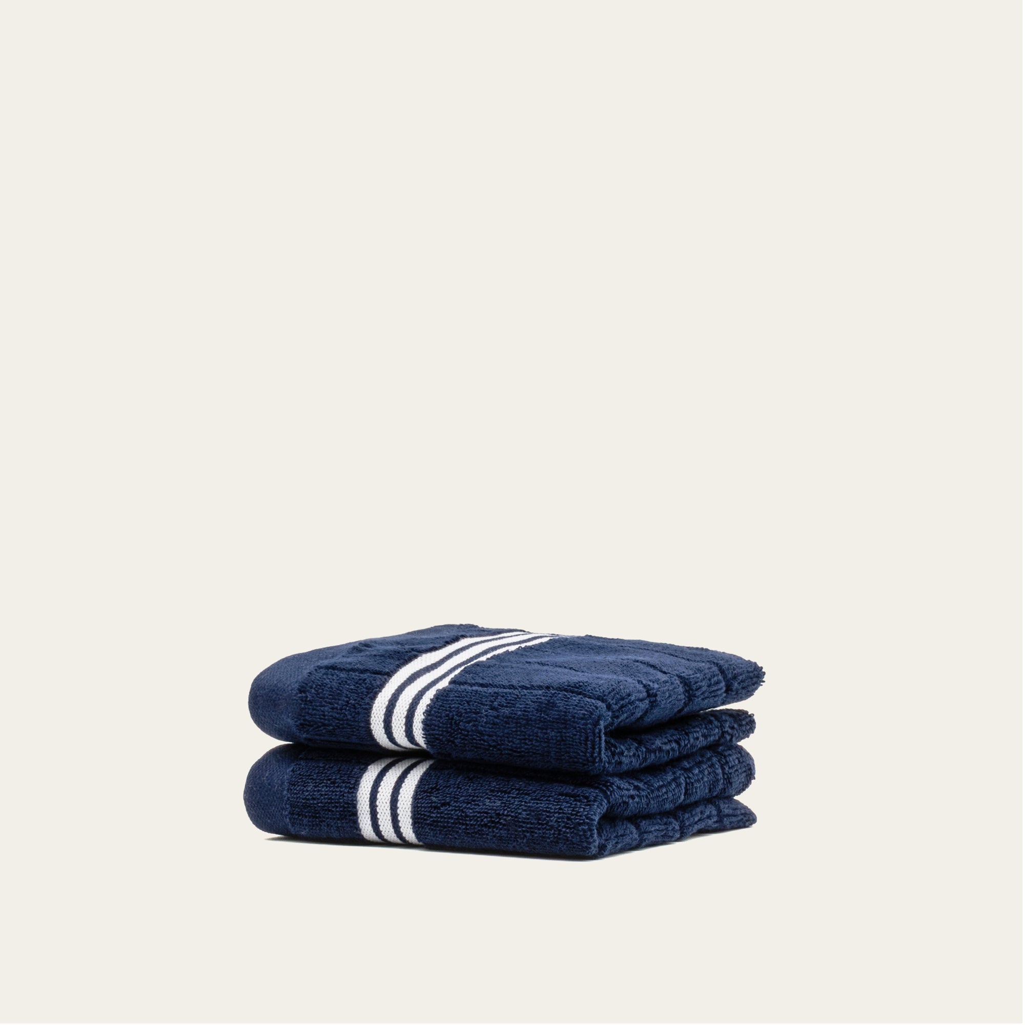 Nautilus Australian cotton navy blue and white striped towels set