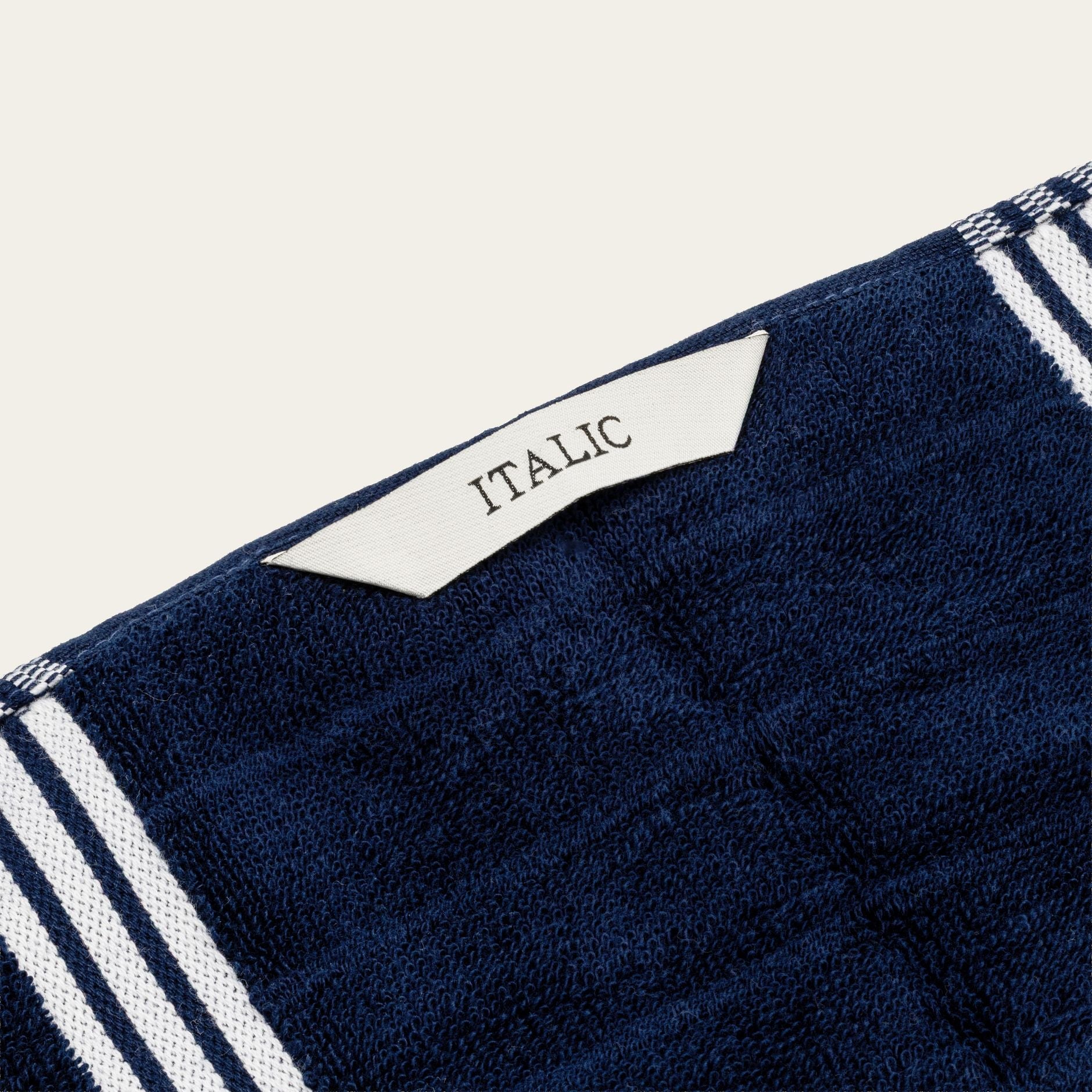 Nautilus Australian Cotton navy blue striped towels set
