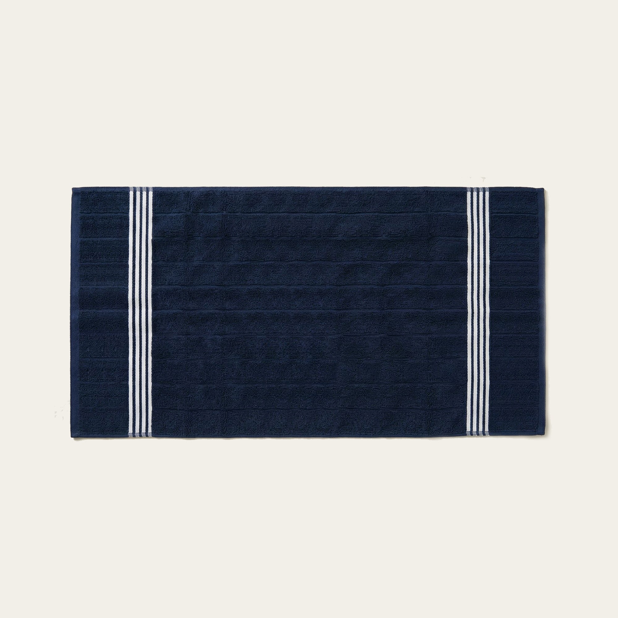 Nautilus Australian Cotton navy blue and white striped towel set