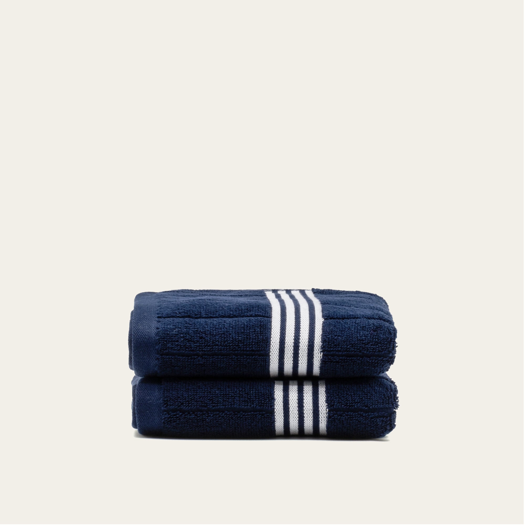 Nautilus Australian Cotton navy and white striped towels set