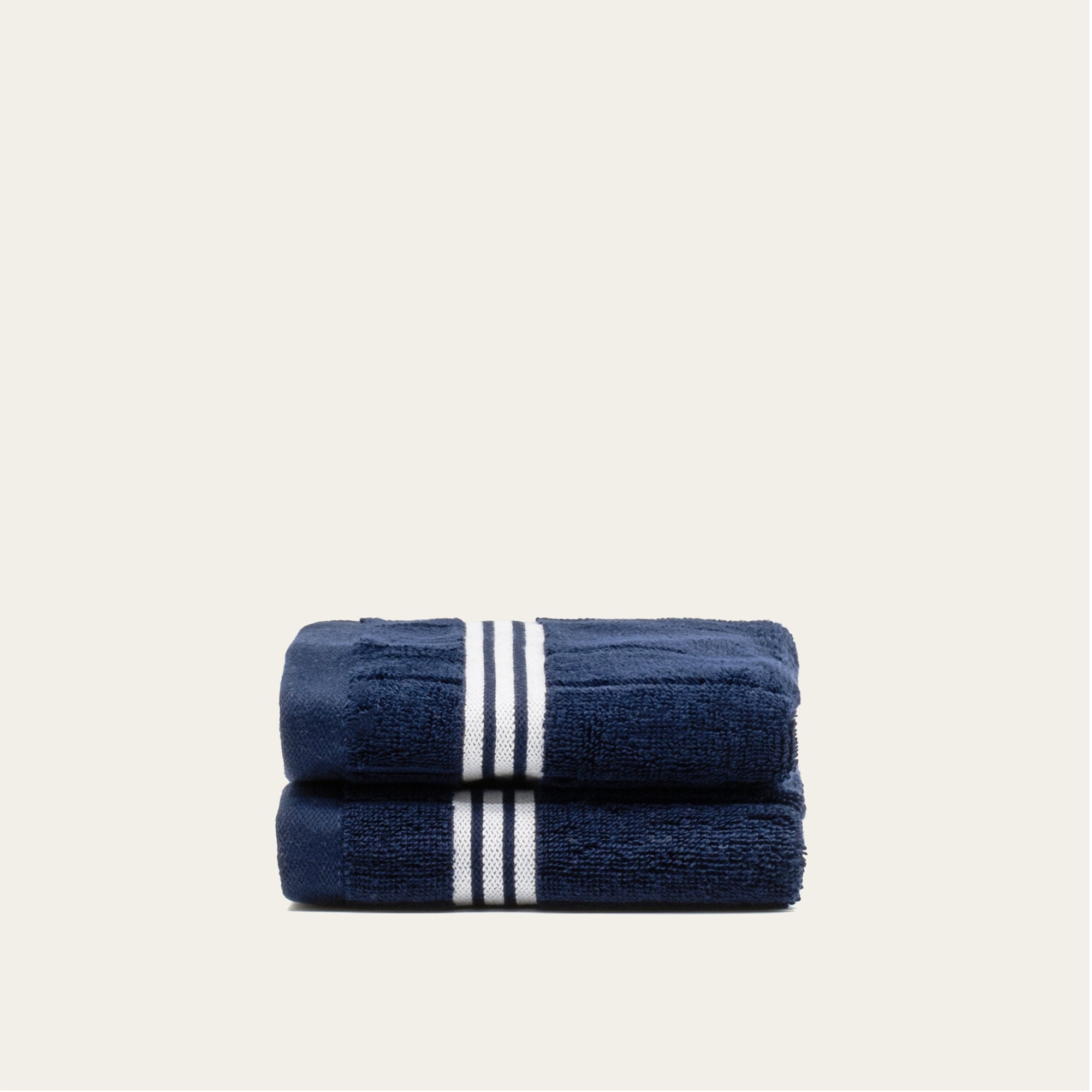Nautilus Australian cotton navy and white striped towels set
