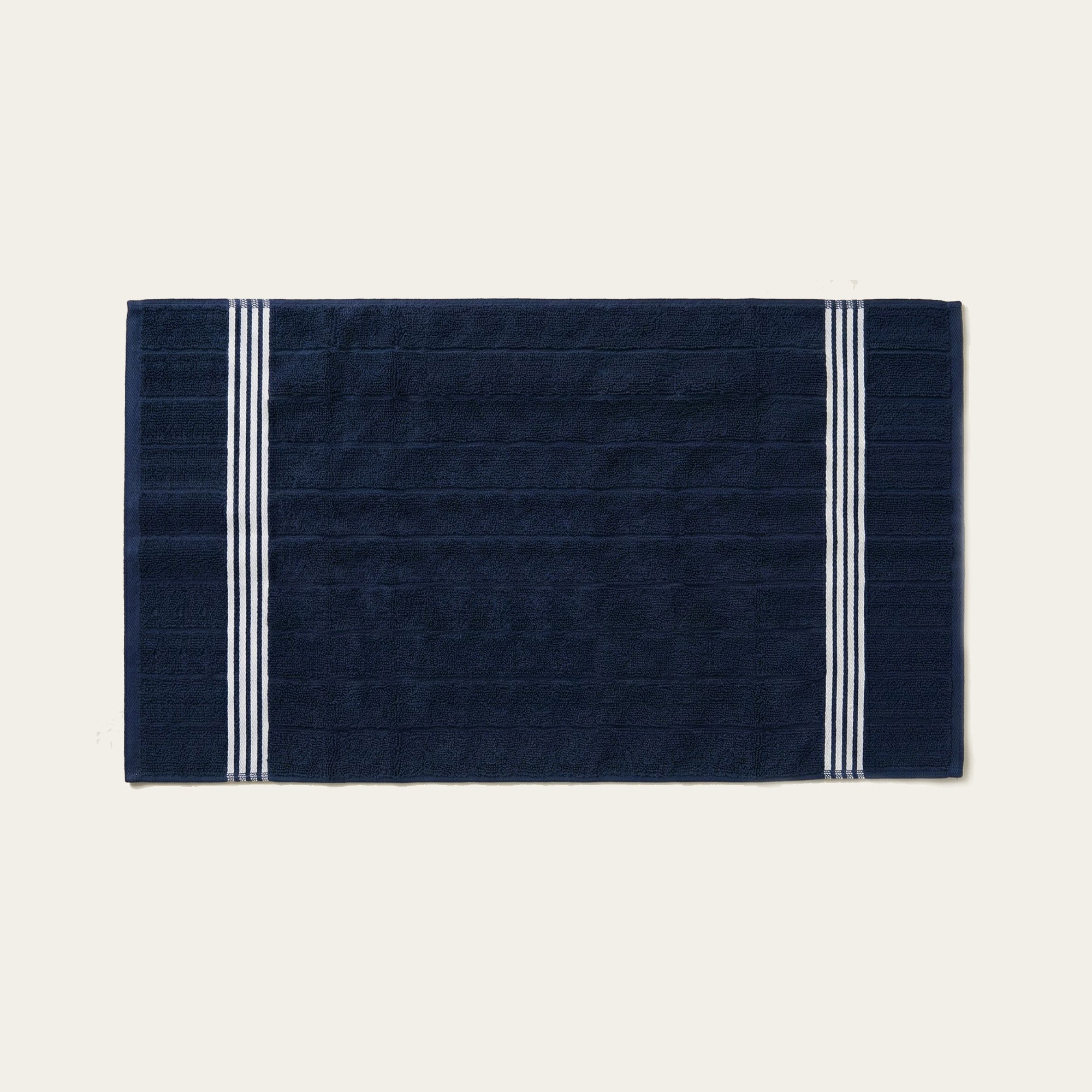 Nautilus Australian Cotton navy blue and white striped towels set