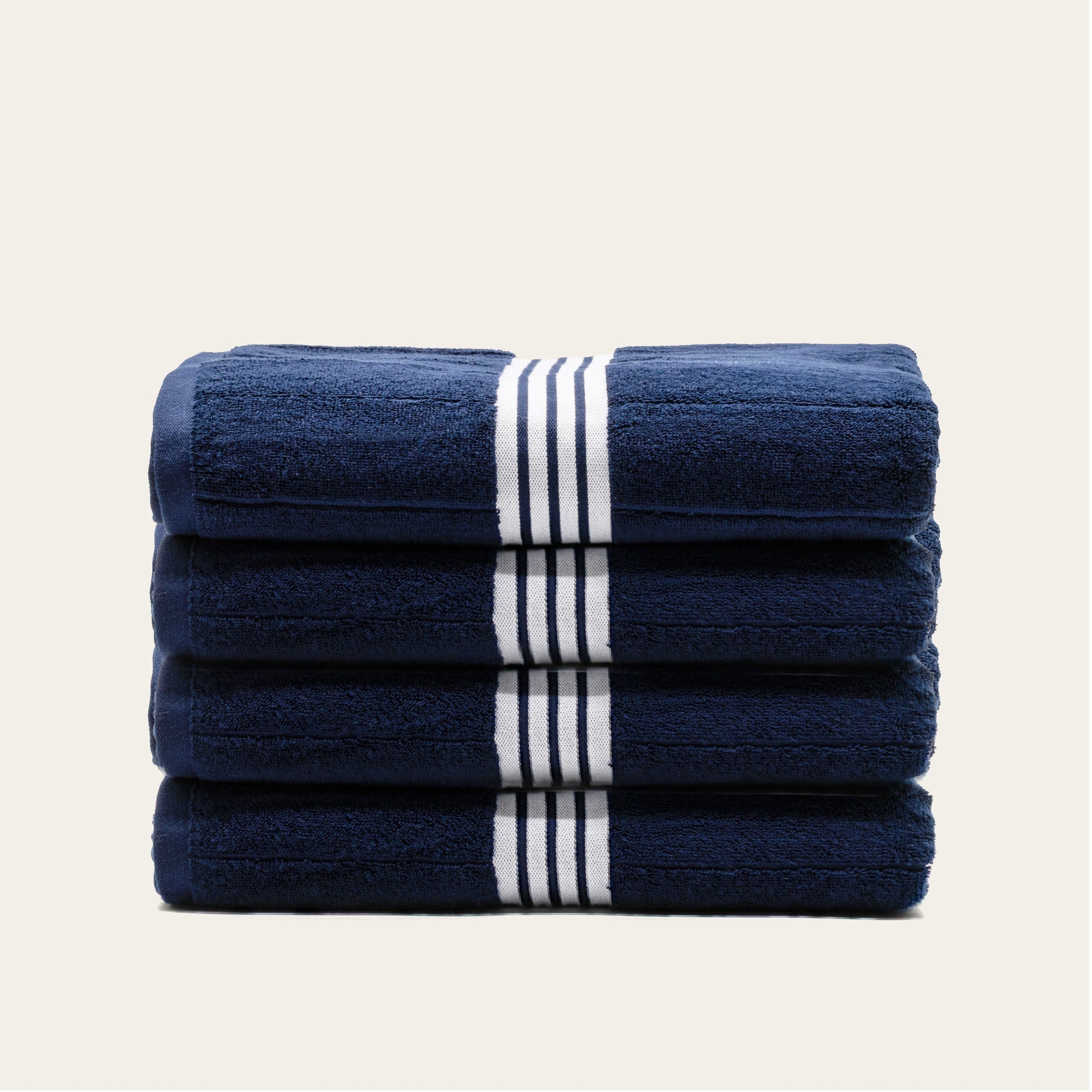 Nautilus Australian cotton towels navy blue white stripes 600 GSM