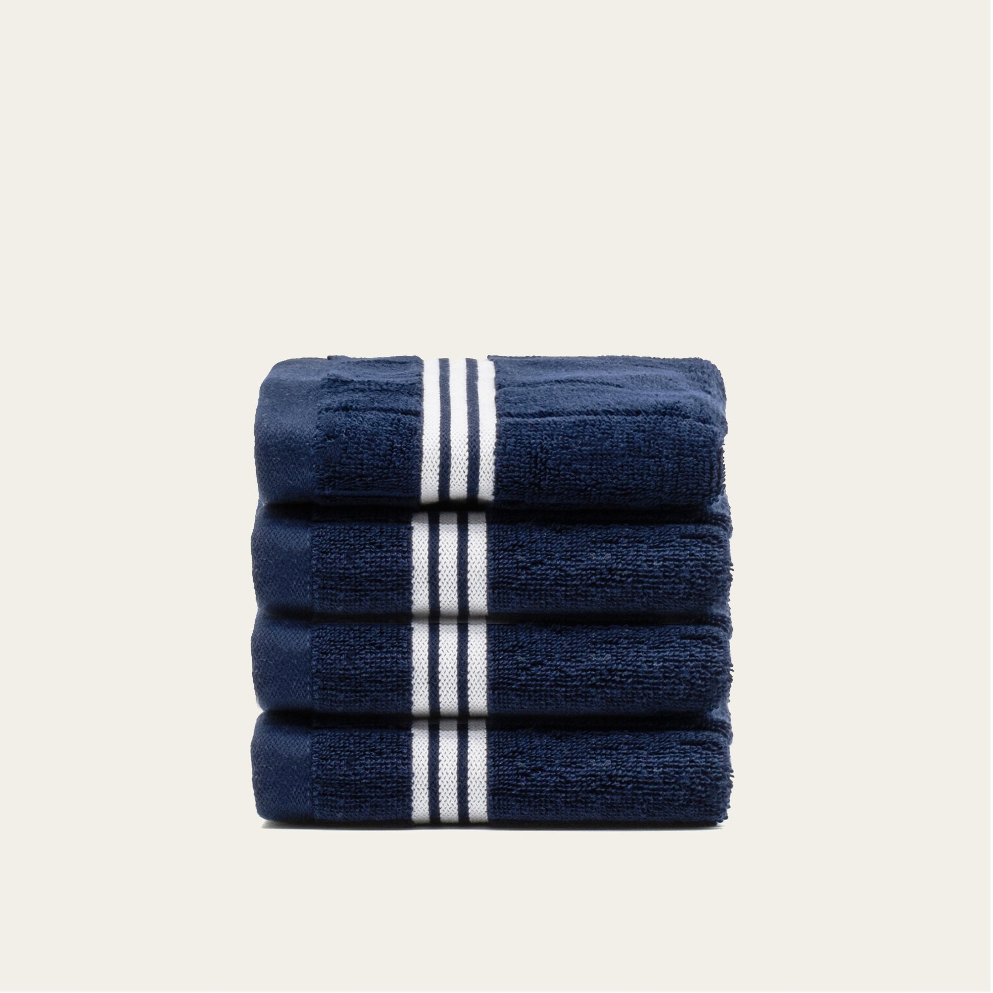 Nautilus Australian cotton navy and white striped towels set