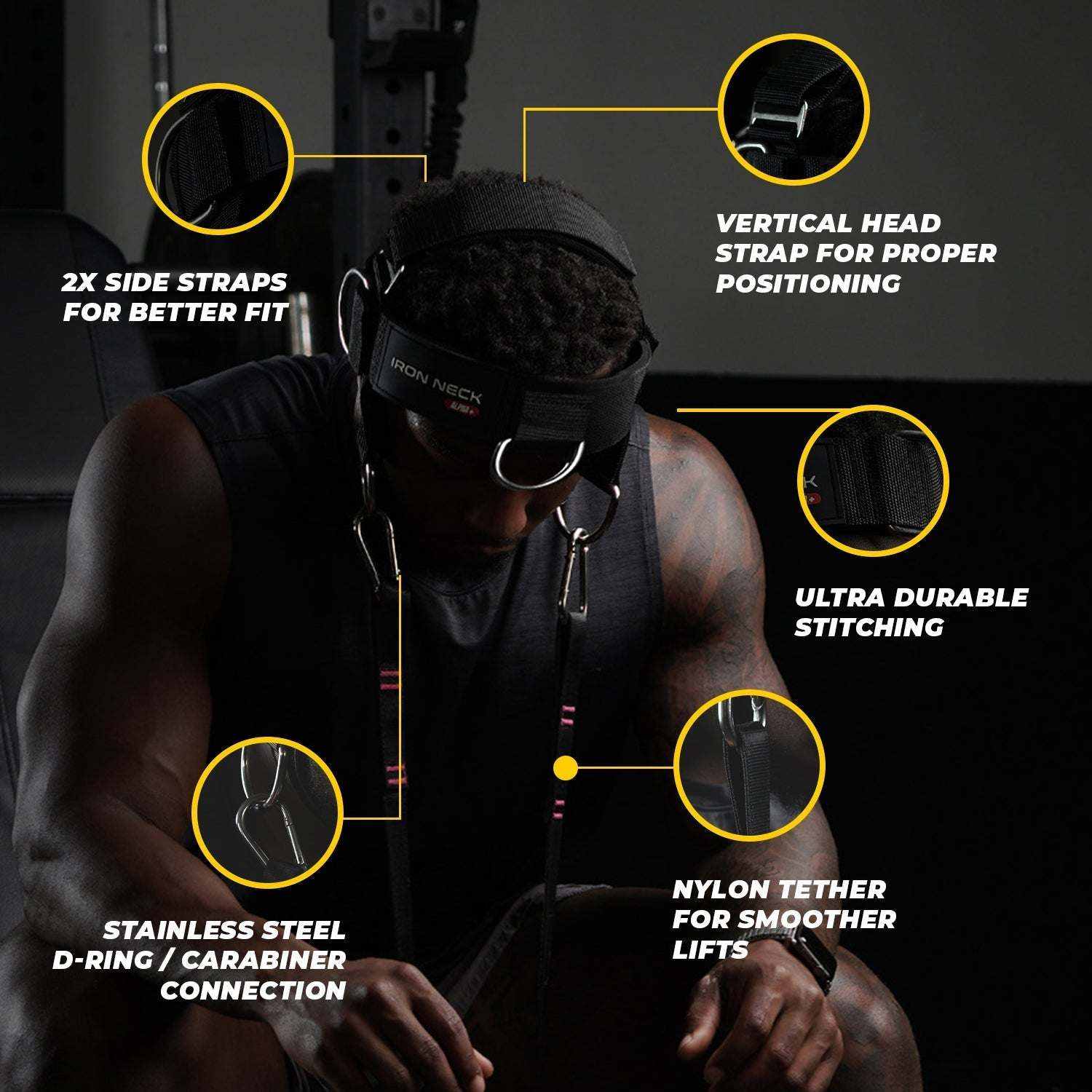 Alpha Harness Plus neck training harness with clips and heavy-duty materials